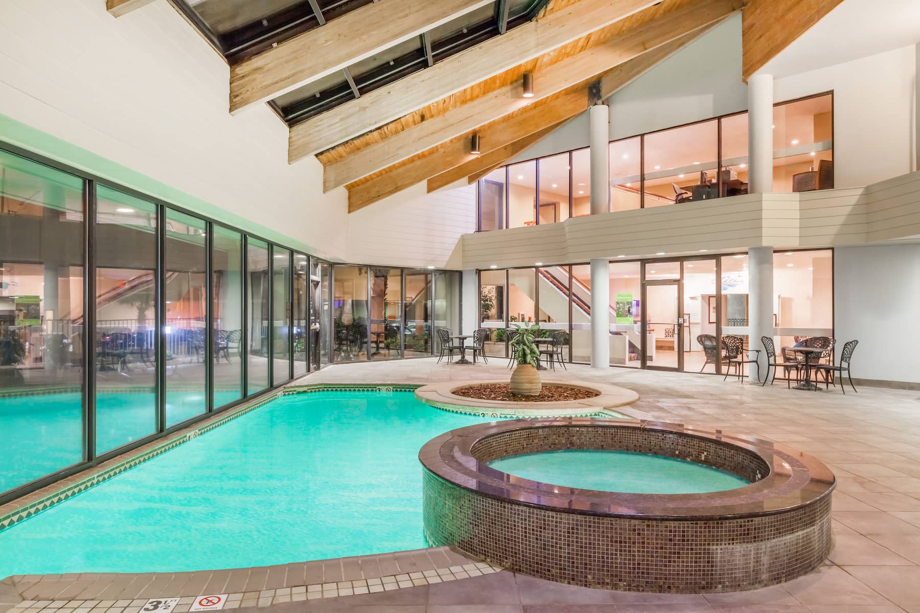 Indoor pool at the Wyndham Virginia Beach Oceanfront in Virginia Beach, Virginia