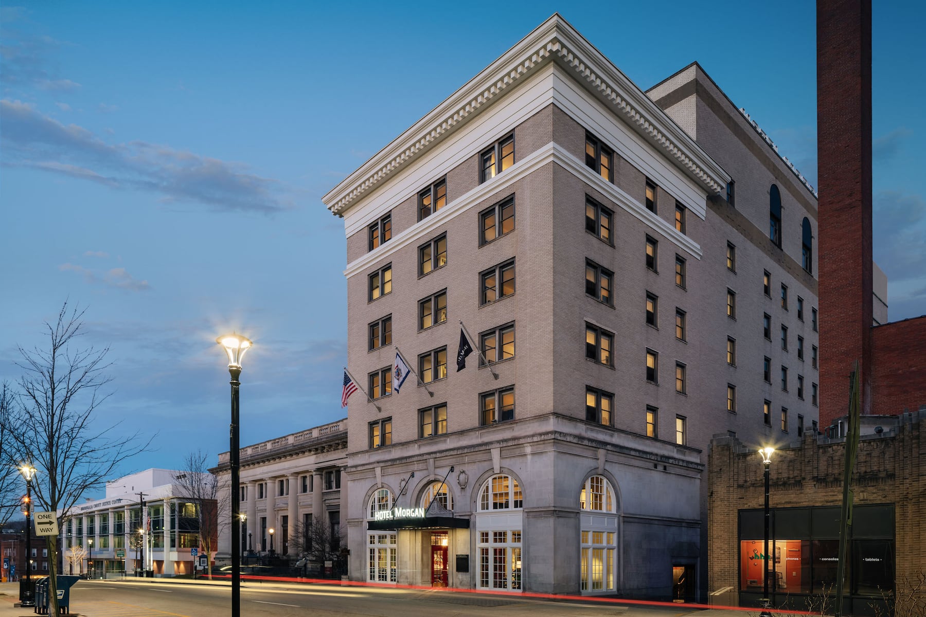 Exterior of Hotel Morgan a Wyndham Hotel hotel in Morgantown, West Virginia