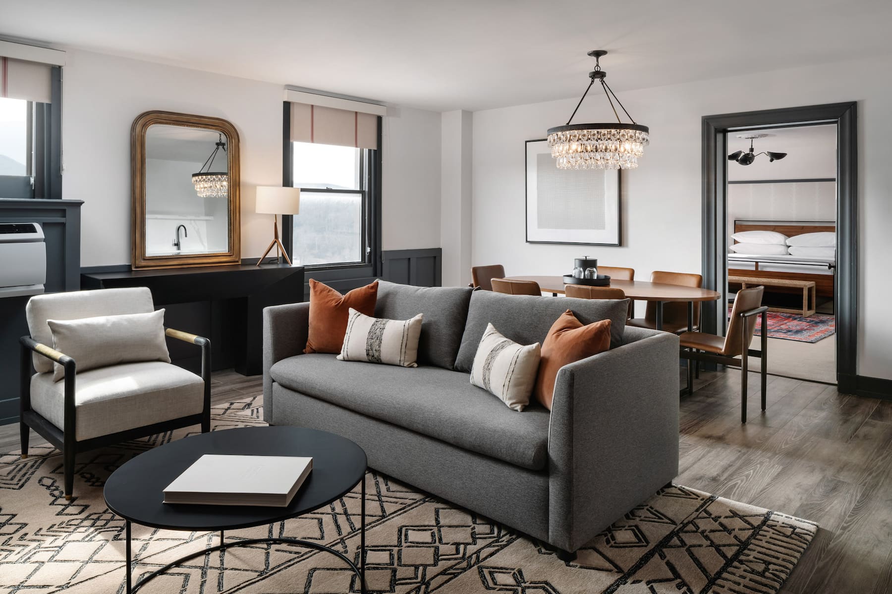 Guest room at the Hotel Morgan a Wyndham Hotel in Morgantown, West Virginia