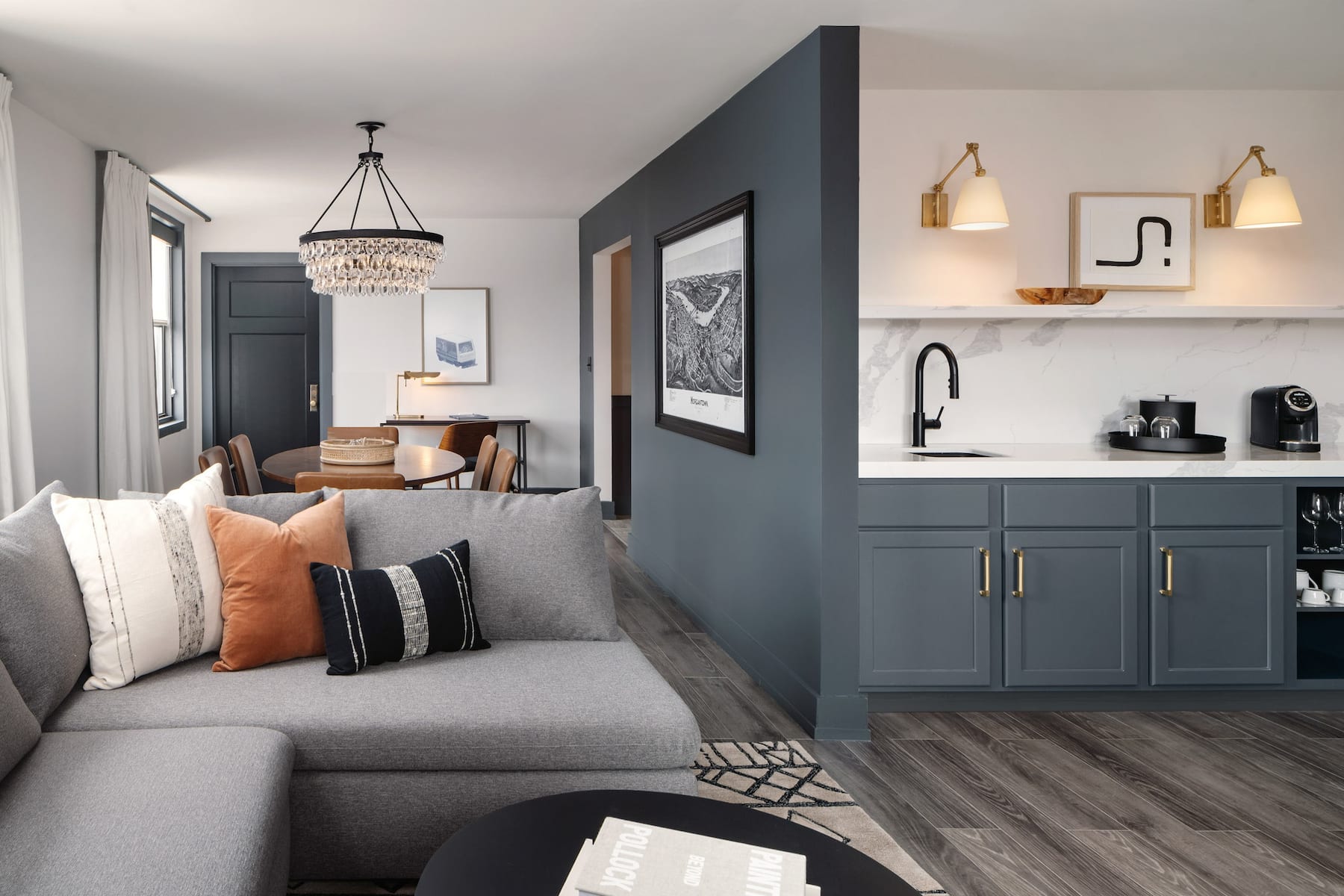 Guest room at the Hotel Morgan a Wyndham Hotel in Morgantown, West Virginia