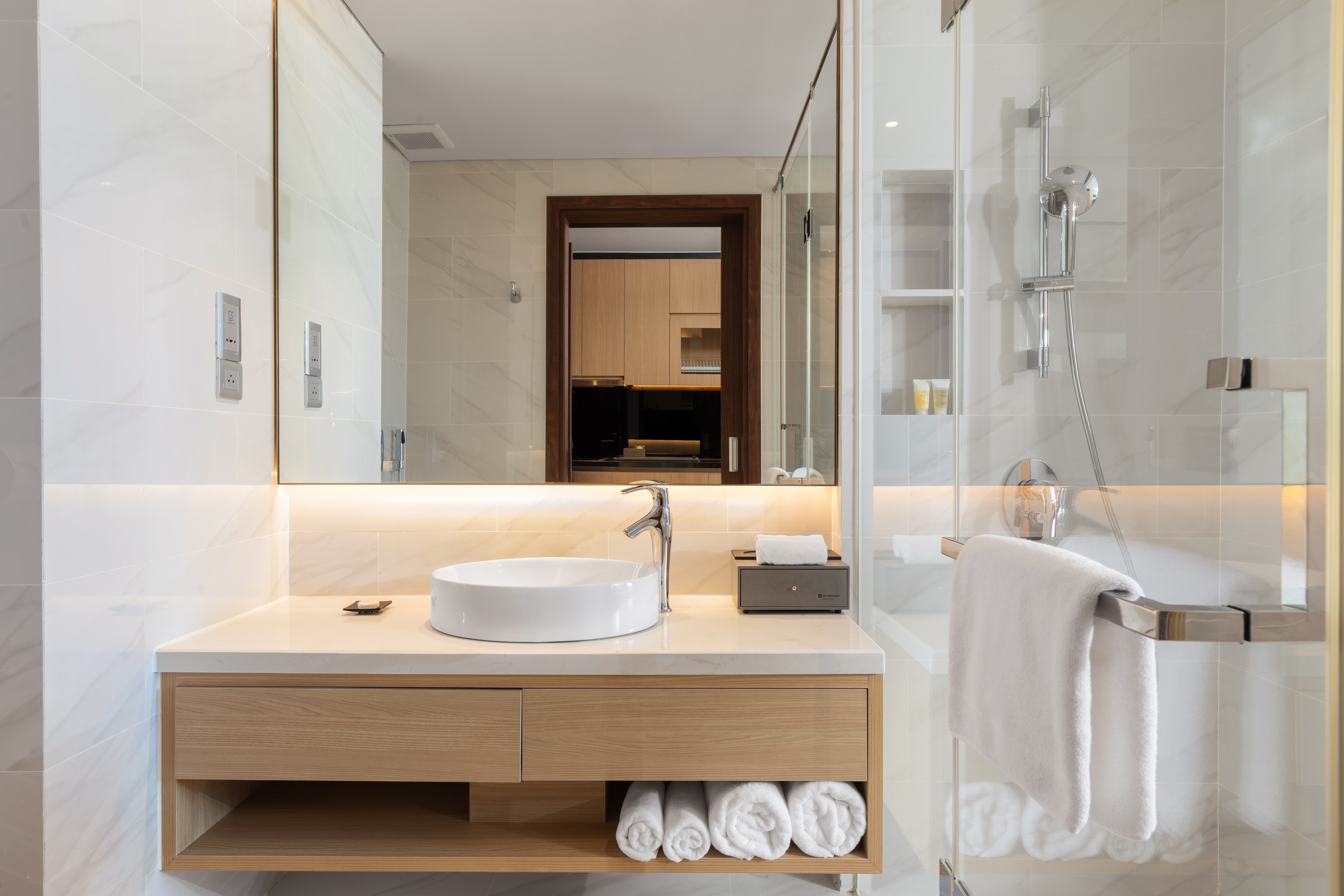 Guest room bath at the Wyndham Soleil Danang in Danang, Other than US/Canada