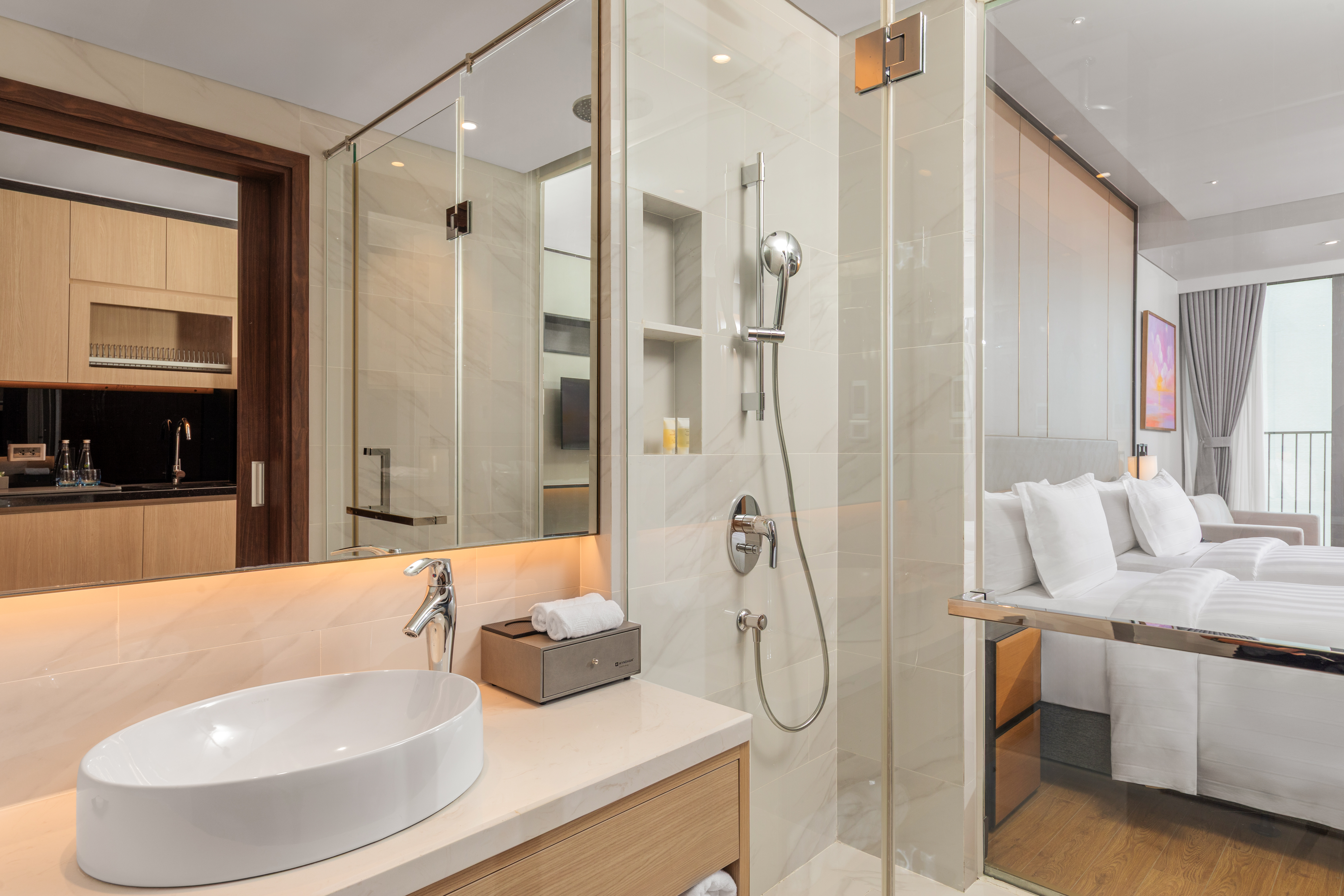 Guest room bath at the Wyndham Soleil Danang in Danang, Other than US/Canada