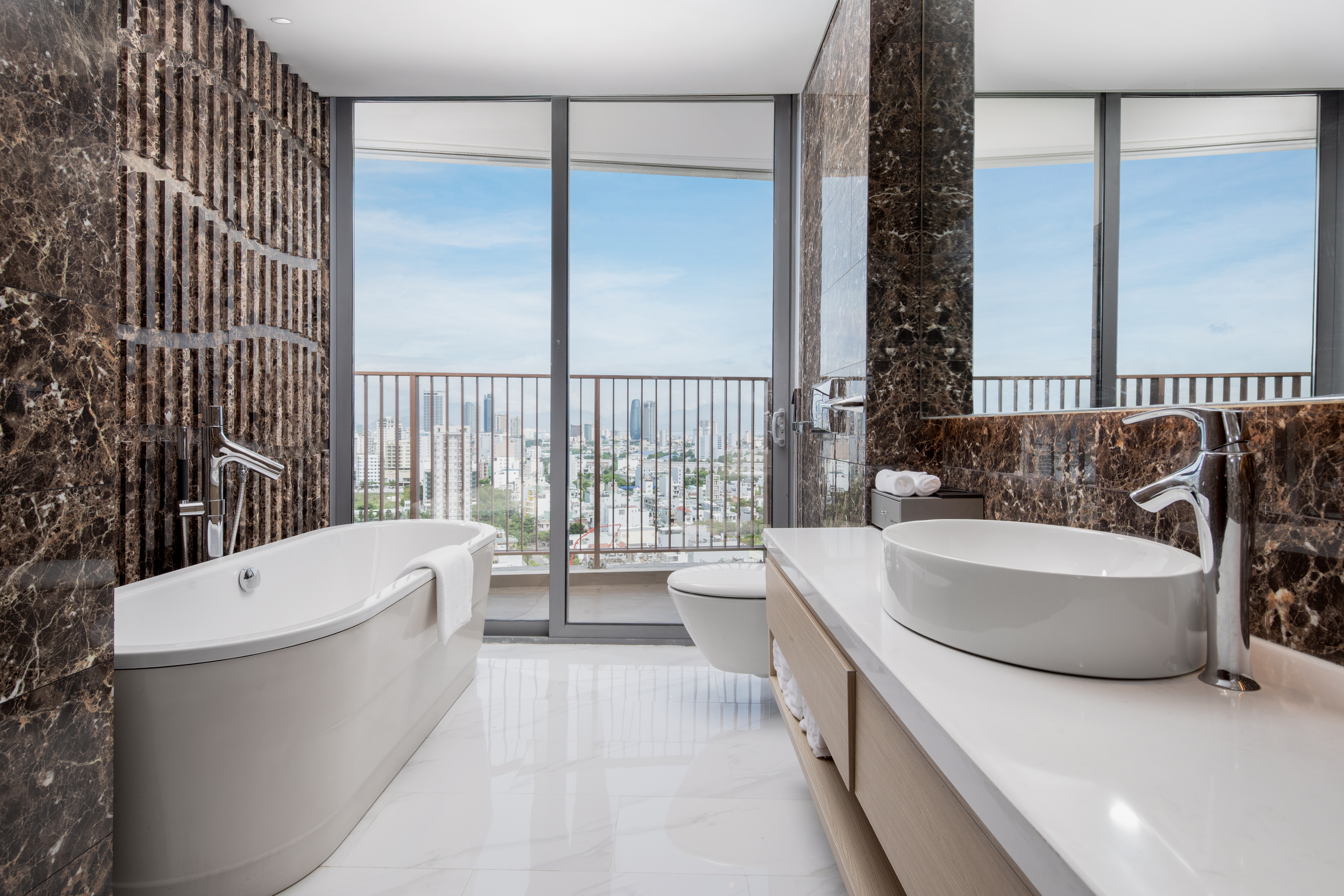 Guest room bath at the Wyndham Soleil Danang in Danang, Other than US/Canada