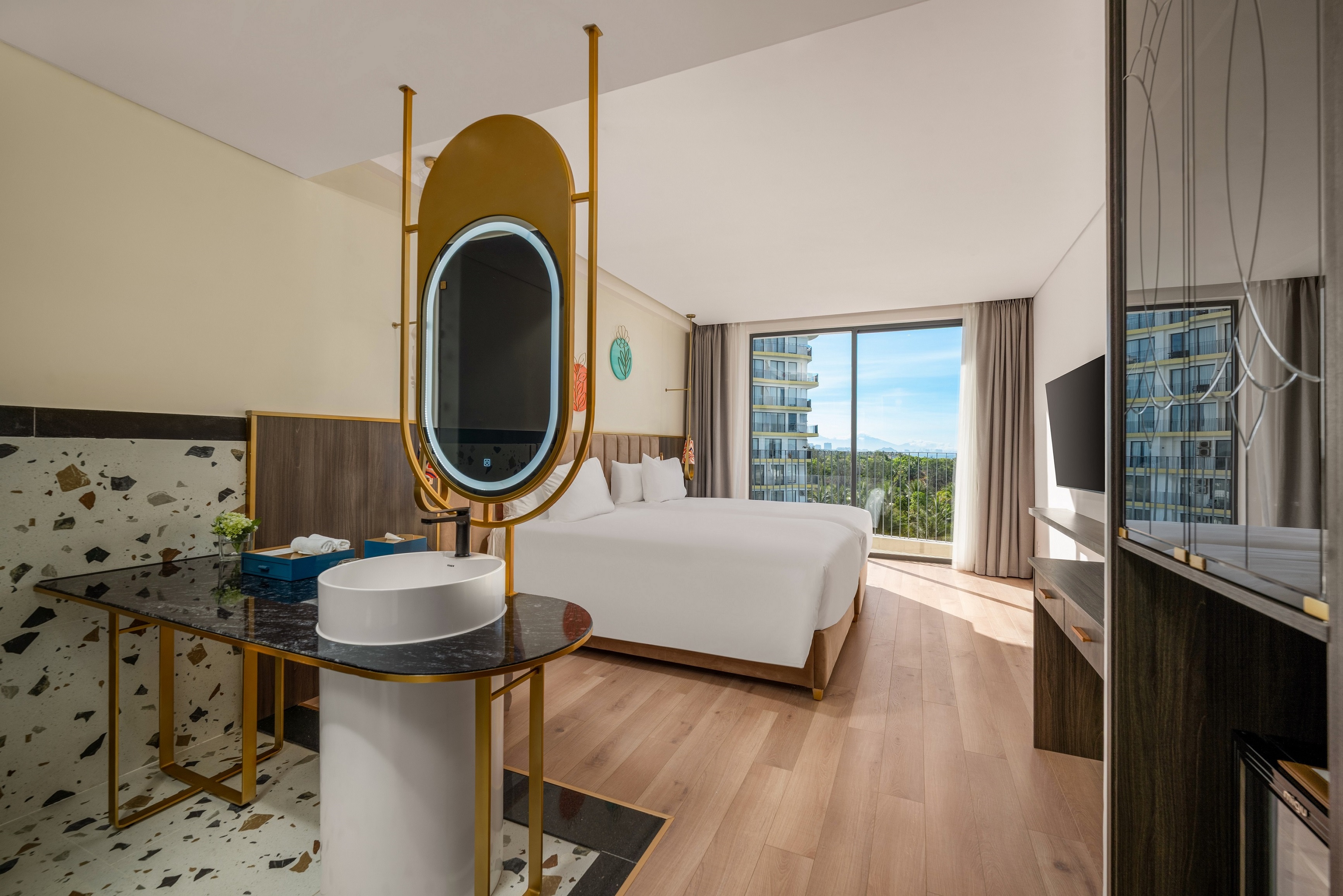 Guest room bath at the Wyndham Hoi An Royal Beachfront Resort & Villas in Hoi An, Other than US/Canada