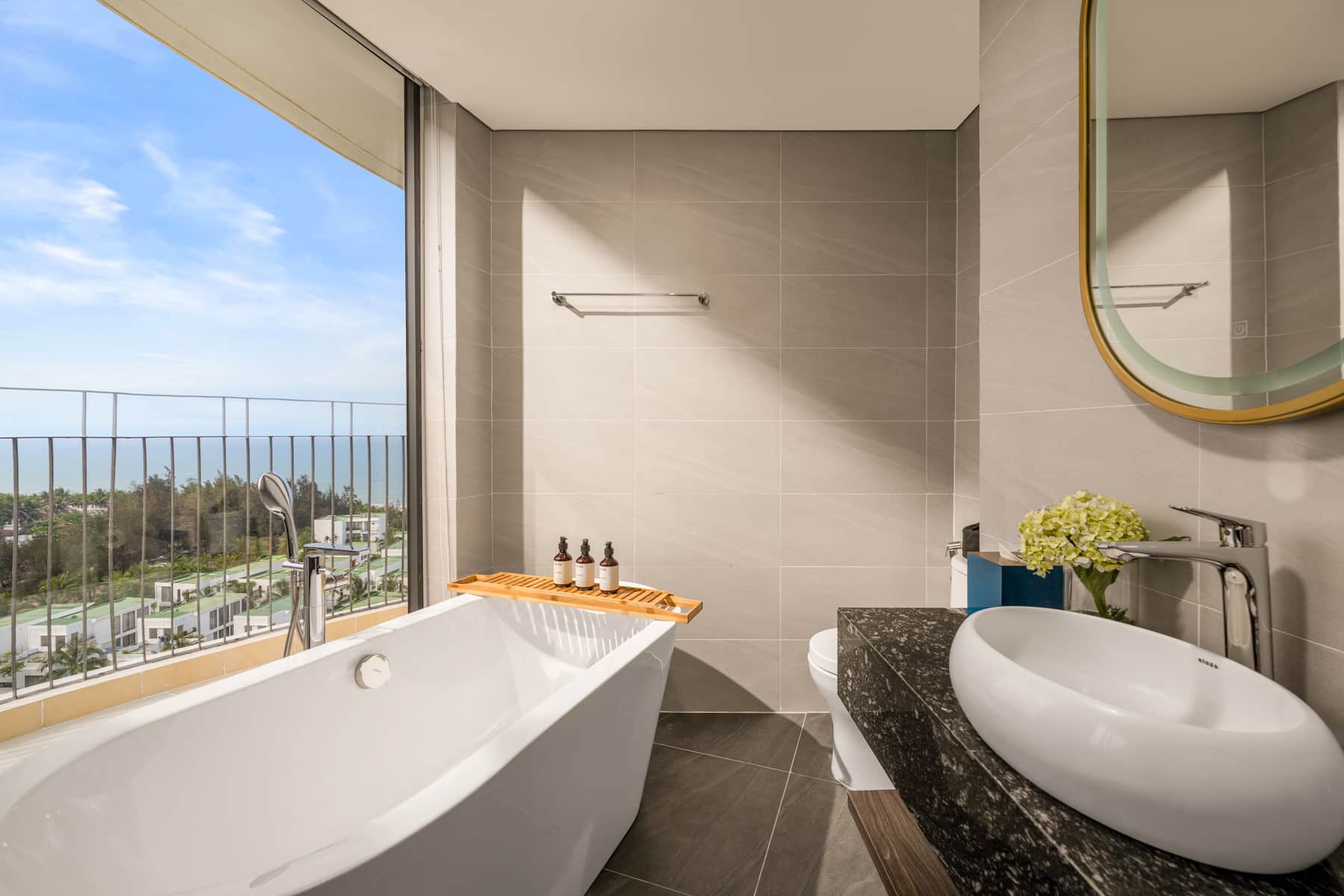 Guest room bath at the Wyndham Hoi An Royal Beachfront Resort & Villas in Hoi An, Other than US/Canada
