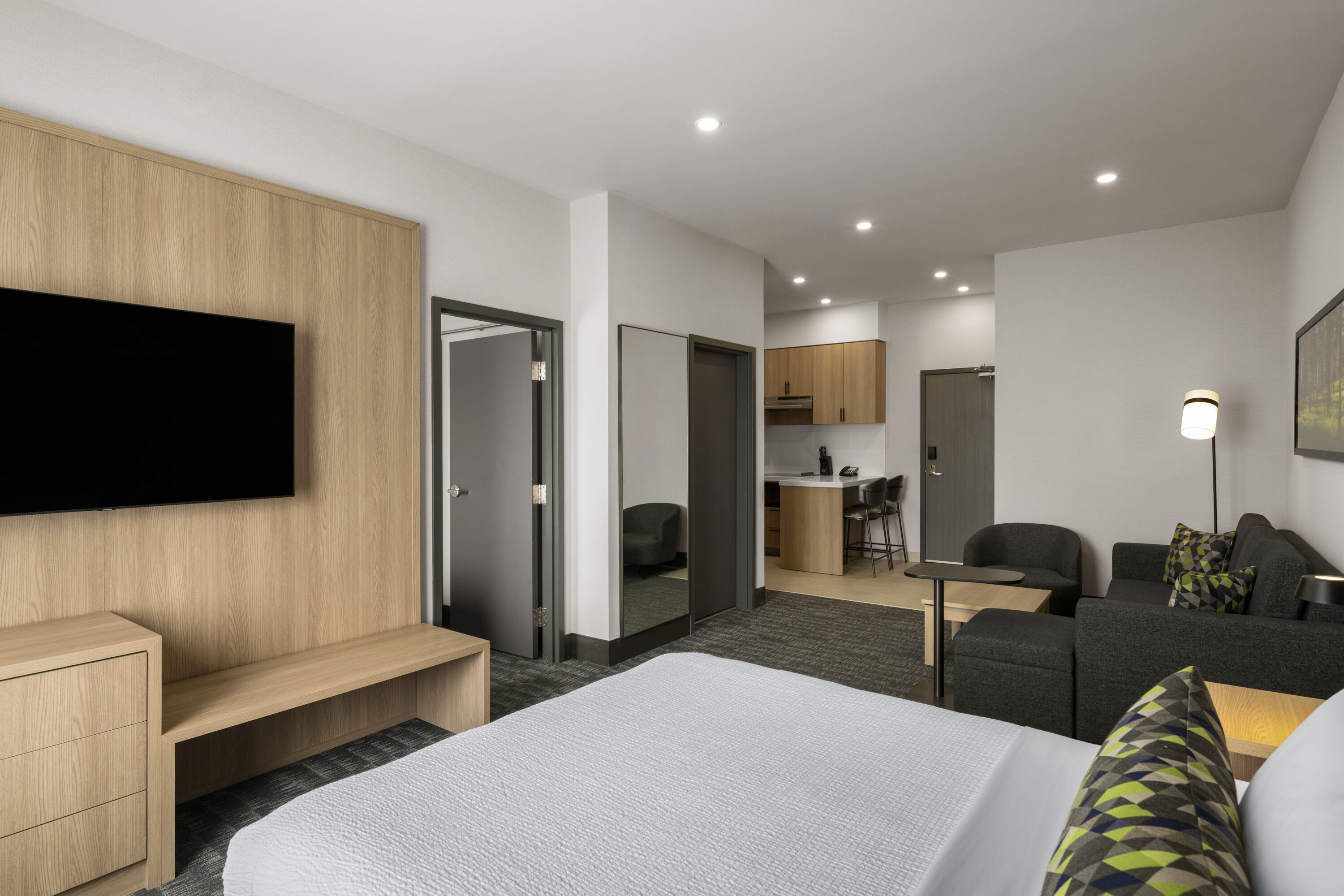 Guest room at the La Quinta Inn & Suites by Wyndham Kelowna BC in Kelowna, British Columbia