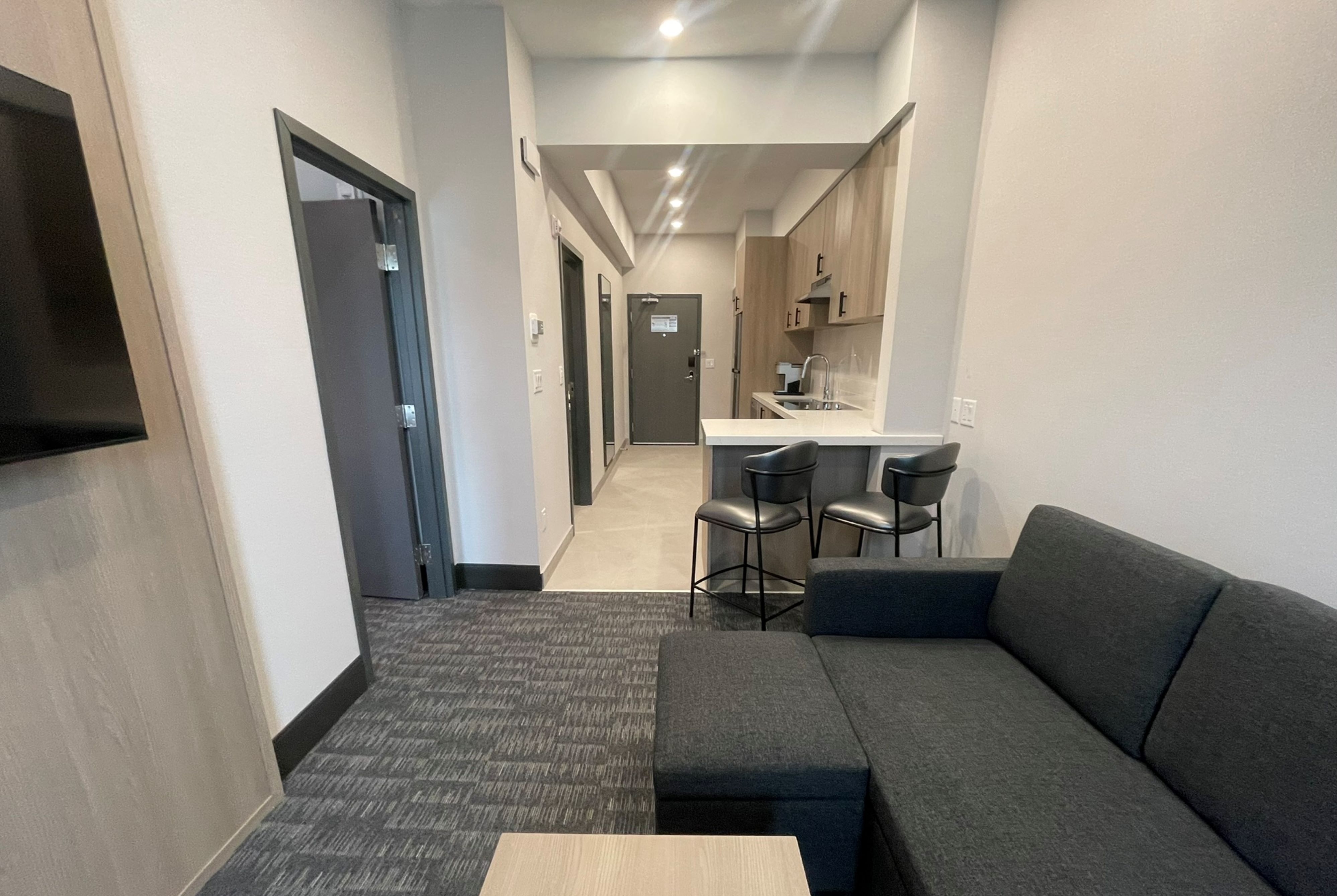 Guest room at the La Quinta Inn & Suites by Wyndham Kelowna BC in Kelowna, British Columbia