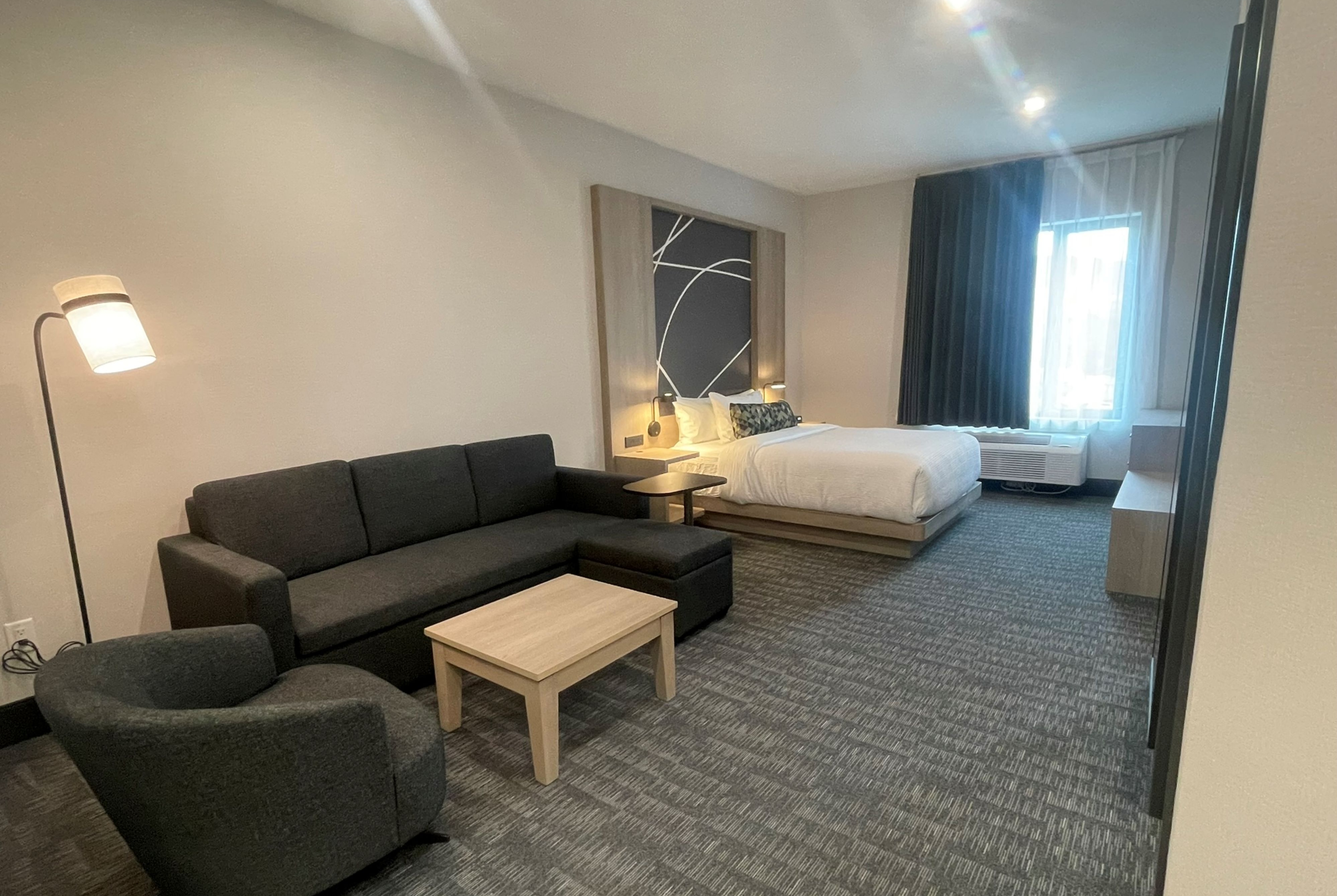 Guest room at the La Quinta Inn & Suites by Wyndham Kelowna BC in Kelowna, British Columbia