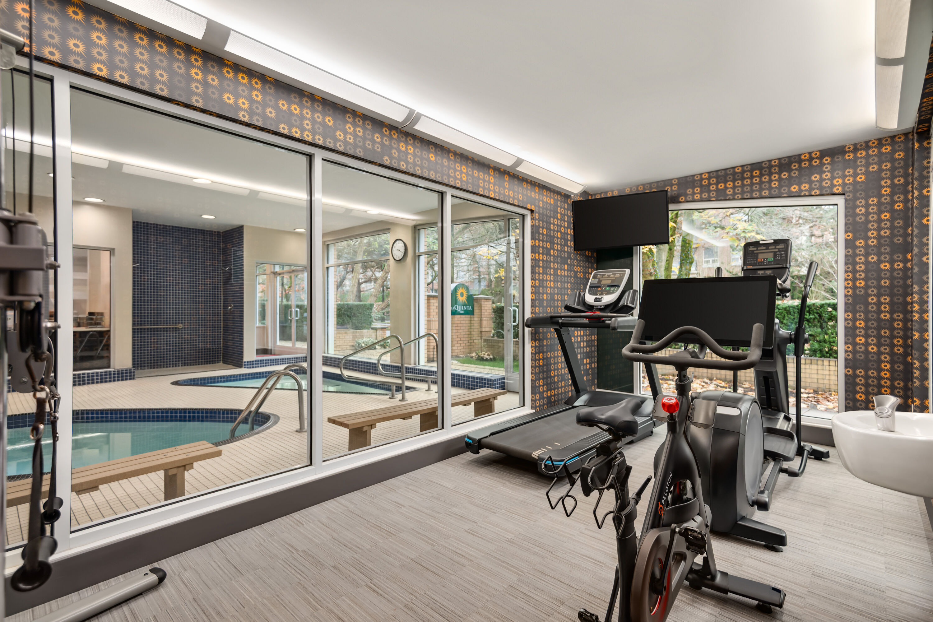 Fitness room at La Quinta Inn by Wyndham Vancouver Airport in Richmond, British Columbia