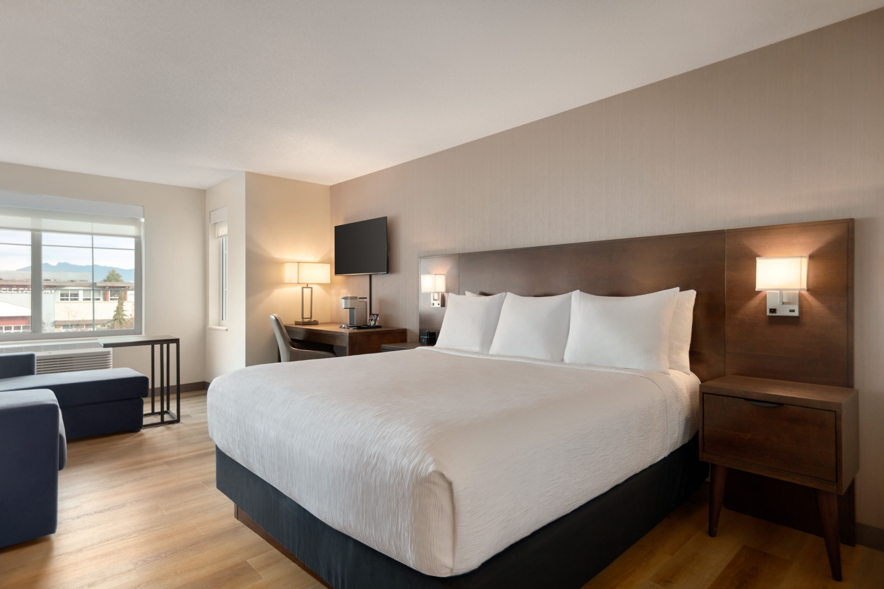 Guest room at the La Quinta Inn by Wyndham Vancouver Airport in Richmond, British Columbia
