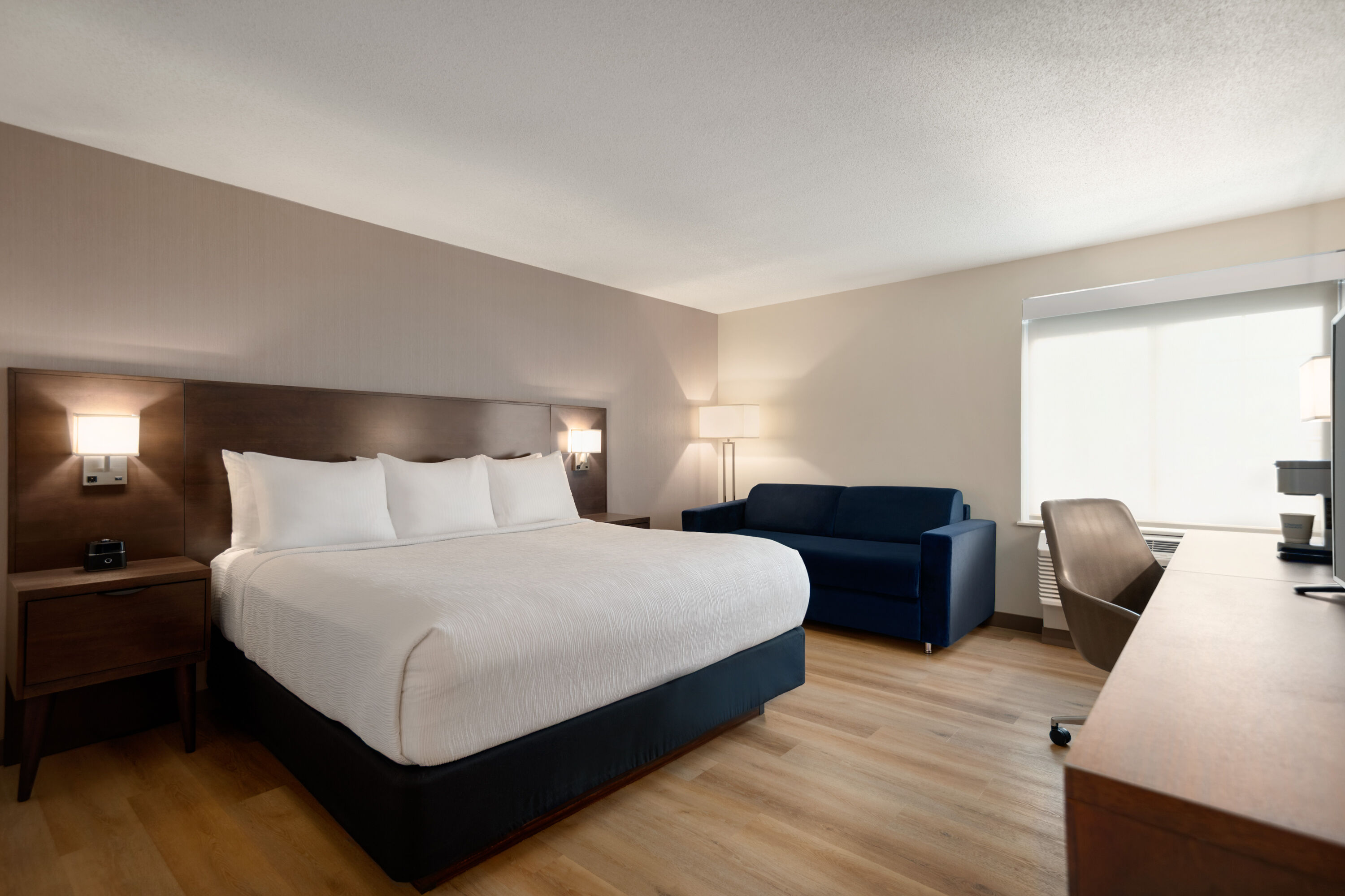 Guest room at the La Quinta Inn by Wyndham Vancouver Airport in Richmond, British Columbia