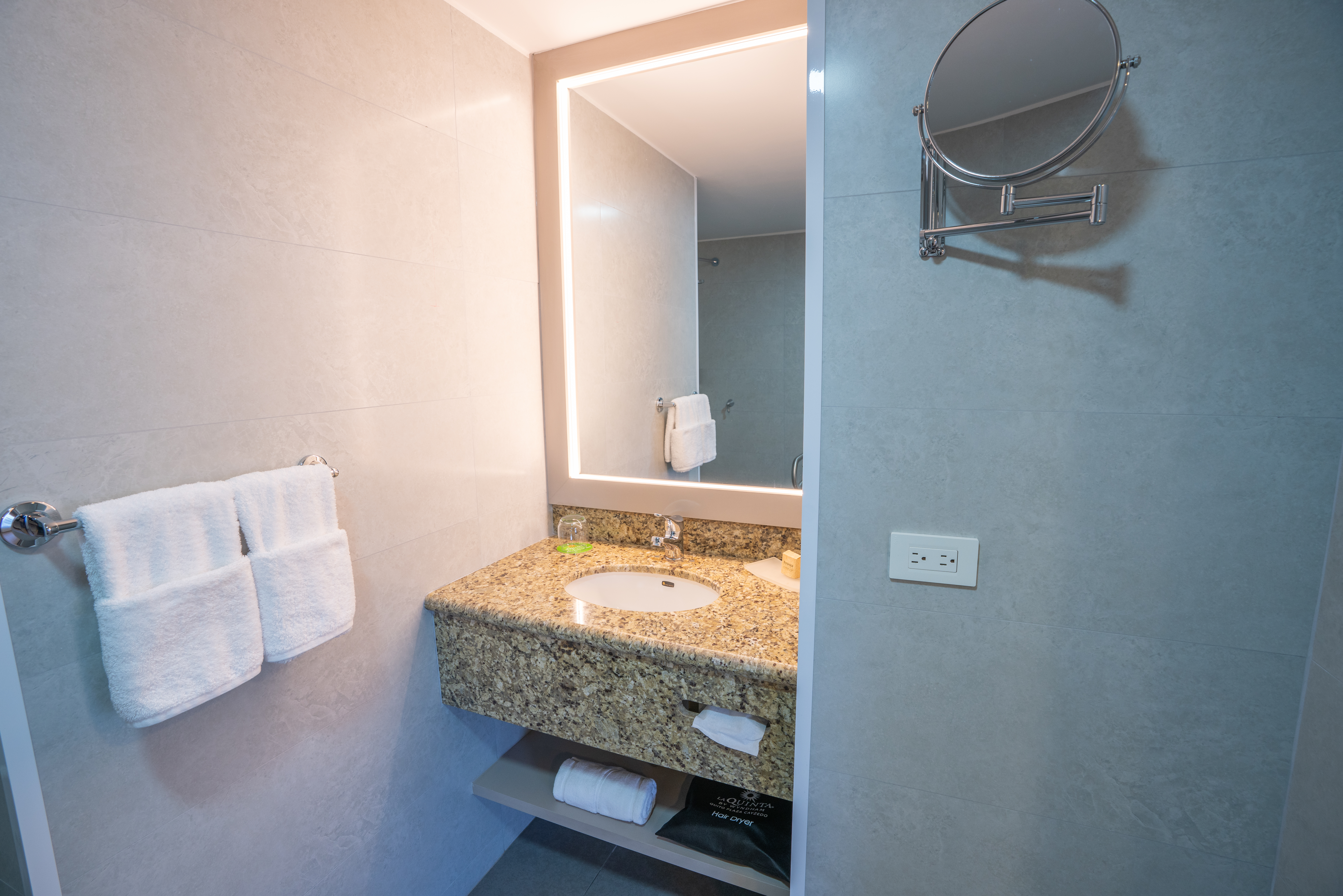Guest room bath at the La Quinta by Wyndham Quito in Quito, Other than US/Canada