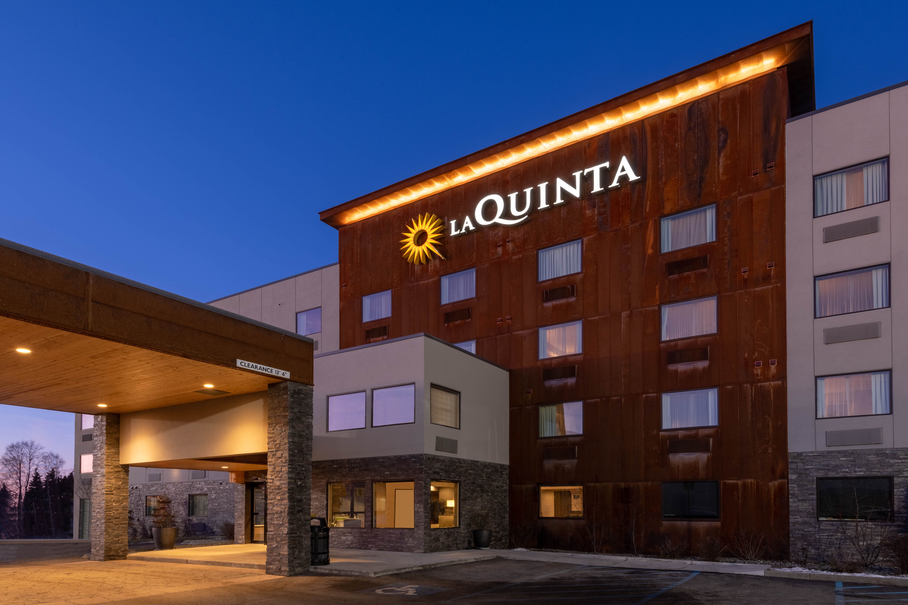 Exterior of La Quinta Inn & Suites by Wyndham Anchorage Airport hotel in Anchorage, Alaska