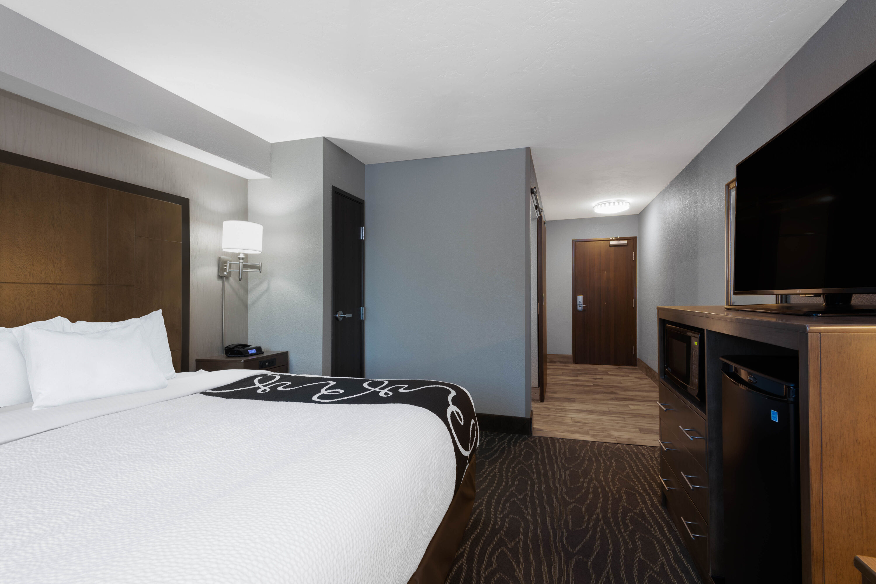 Guest room at the La Quinta Inn & Suites by Wyndham Anchorage Airport in Anchorage, Alaska