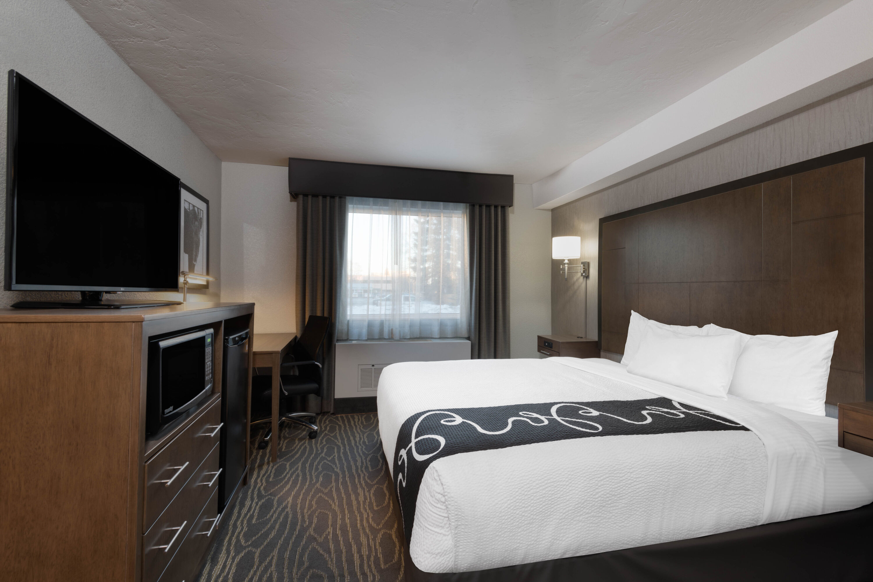 Guest room at the La Quinta Inn & Suites by Wyndham Anchorage Airport in Anchorage, Alaska