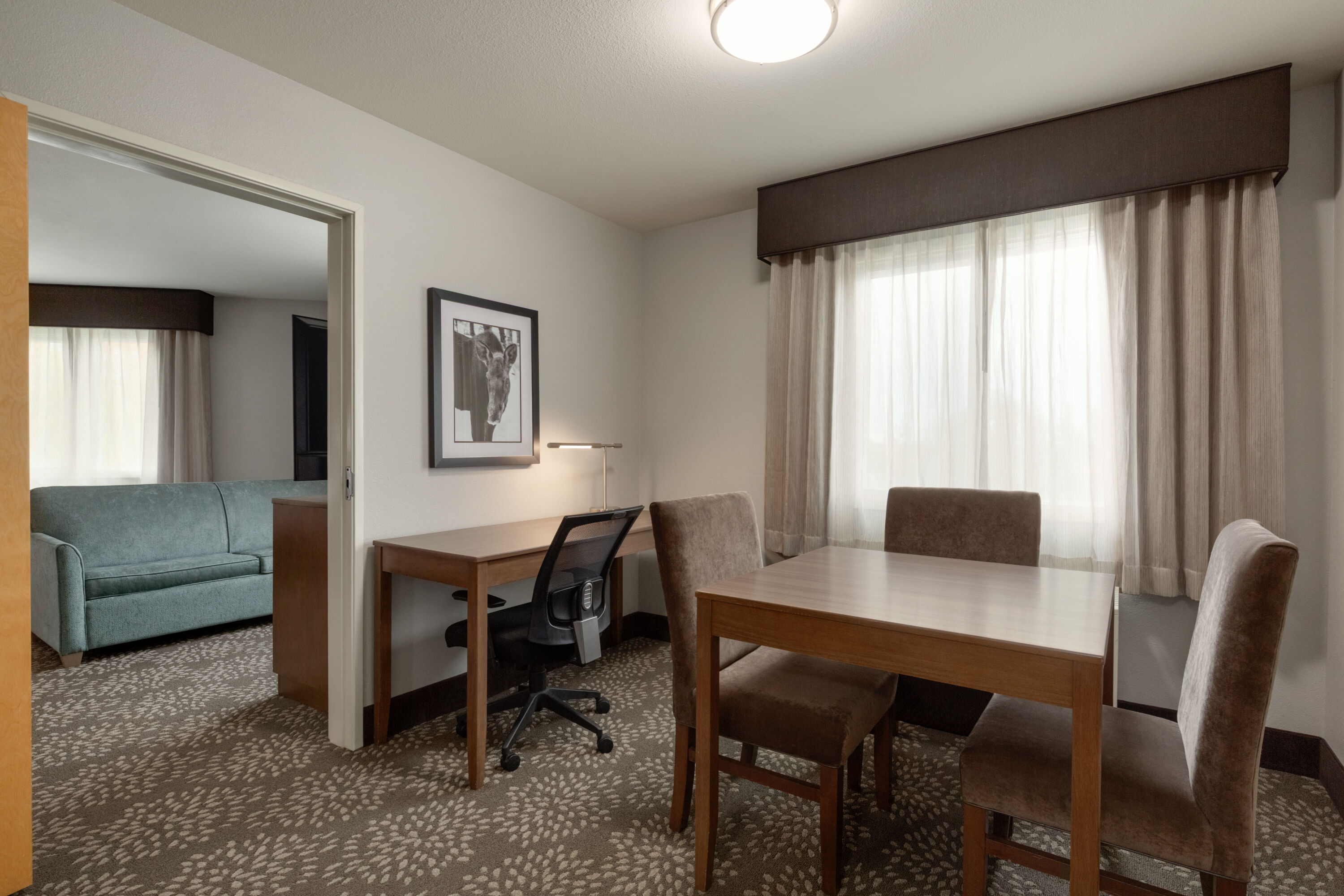 Guest room at the La Quinta Inn & Suites by Wyndham Fairbanks Airport in Fairbanks, Alaska