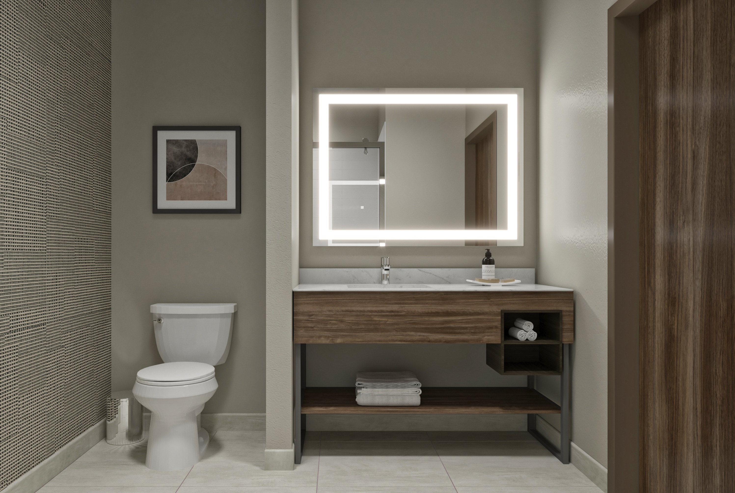 Guest room bath at the La Quinta Inn & Suites by Wyndham Shonto in Shonto, Arizona