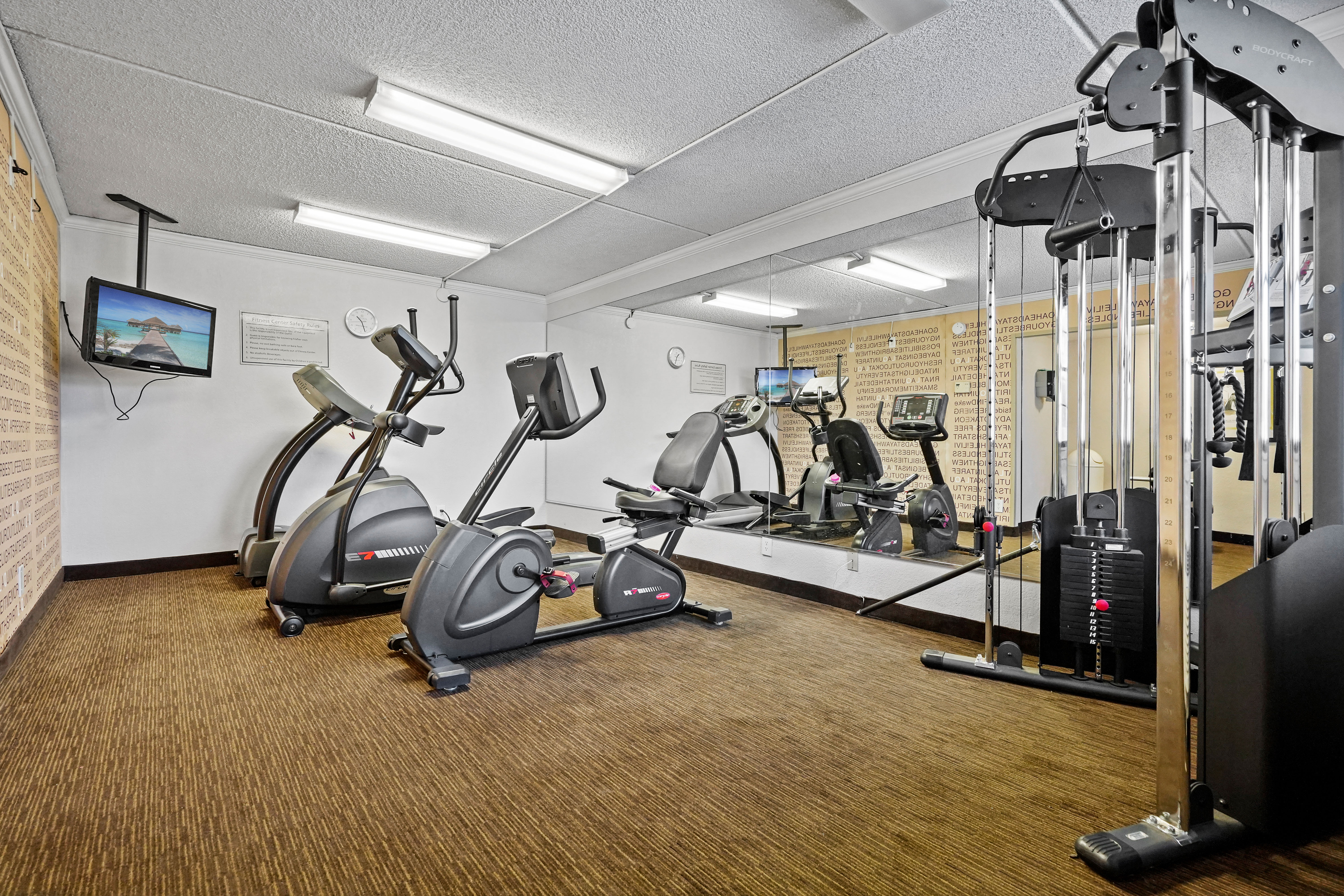 Fitness room at La Quinta Inn by Wyndham Costa Mesa / Newport Beach in Costa Mesa, California