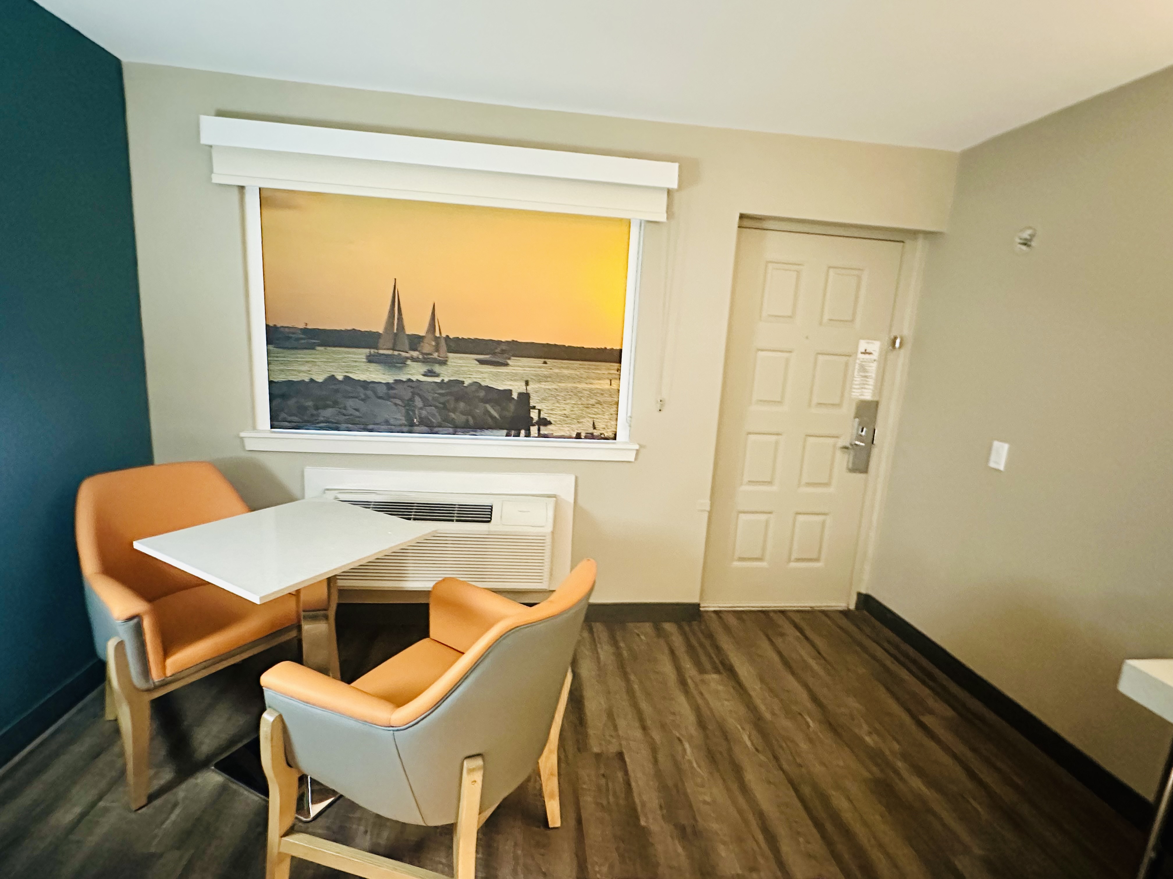 Guest room at the La Quinta Inn by Wyndham Costa Mesa / Newport Beach in Costa Mesa, California