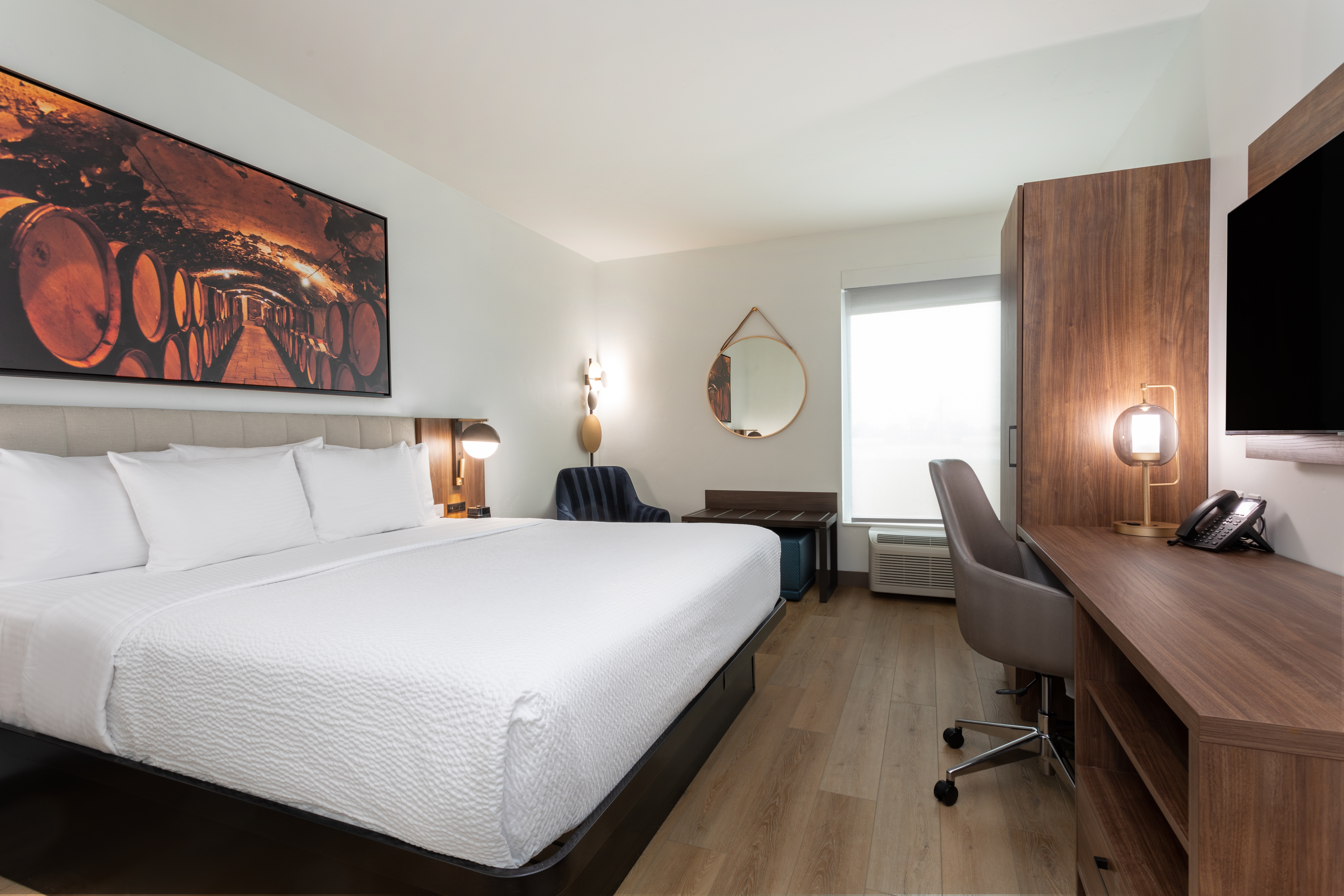 Guest room at the La Quinta Inn & Suites by Wyndham Galt Lodi North in Galt, California