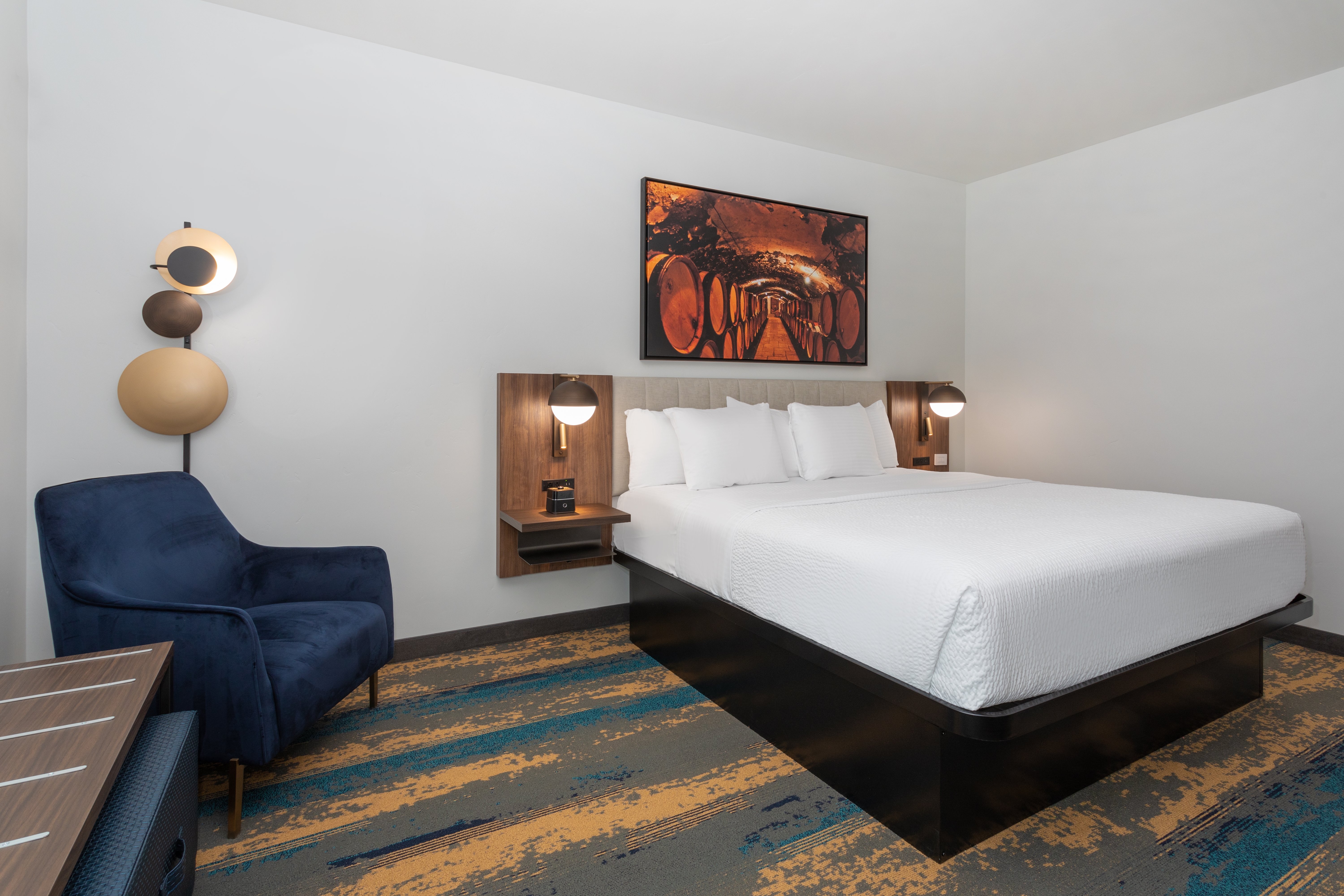 Guest room at the La Quinta Inn & Suites by Wyndham Galt Lodi North in Galt, California