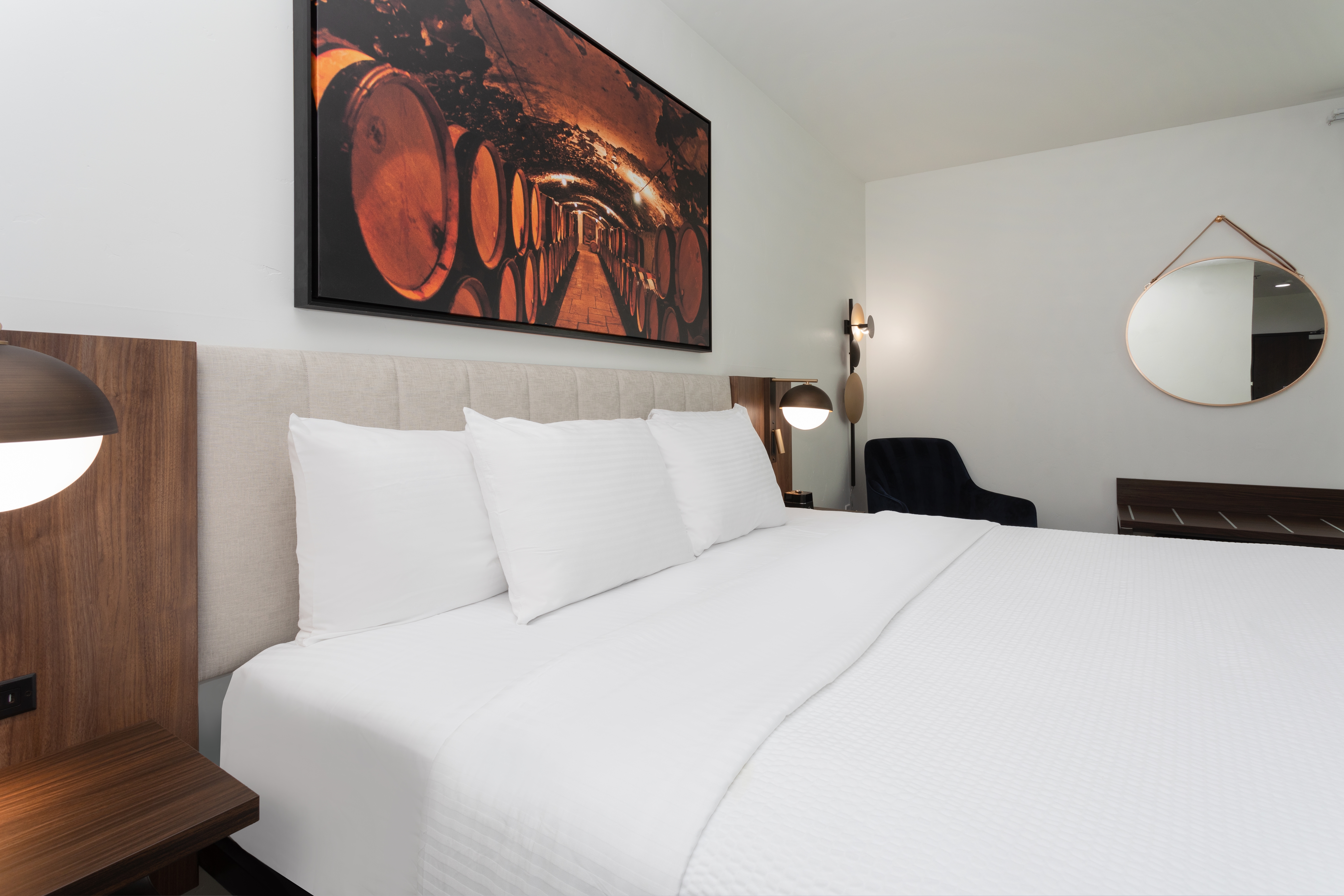 Guest room at the La Quinta Inn & Suites by Wyndham Galt Lodi North in Galt, California