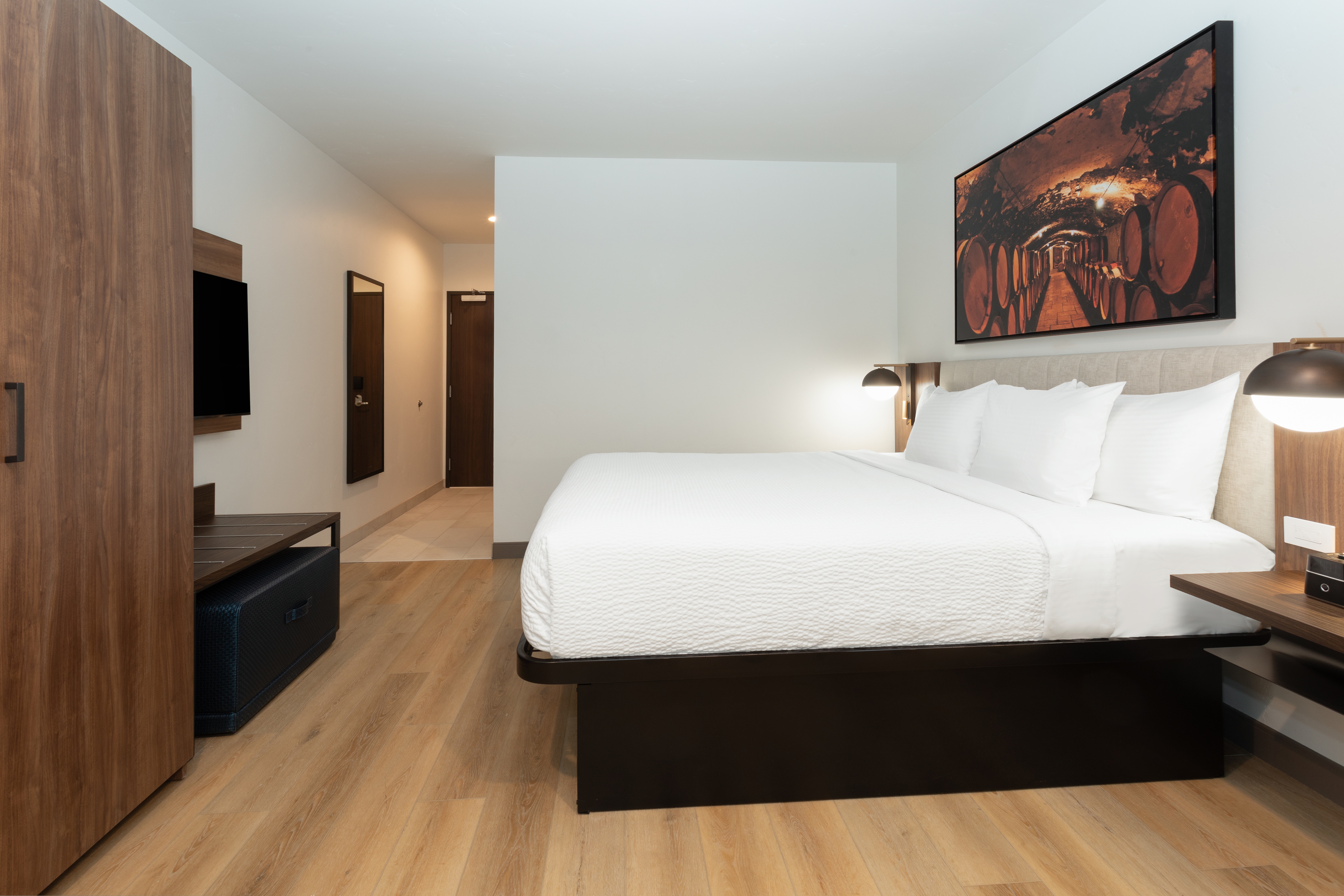 Guest room at the La Quinta Inn & Suites by Wyndham Galt Lodi North in Galt, California