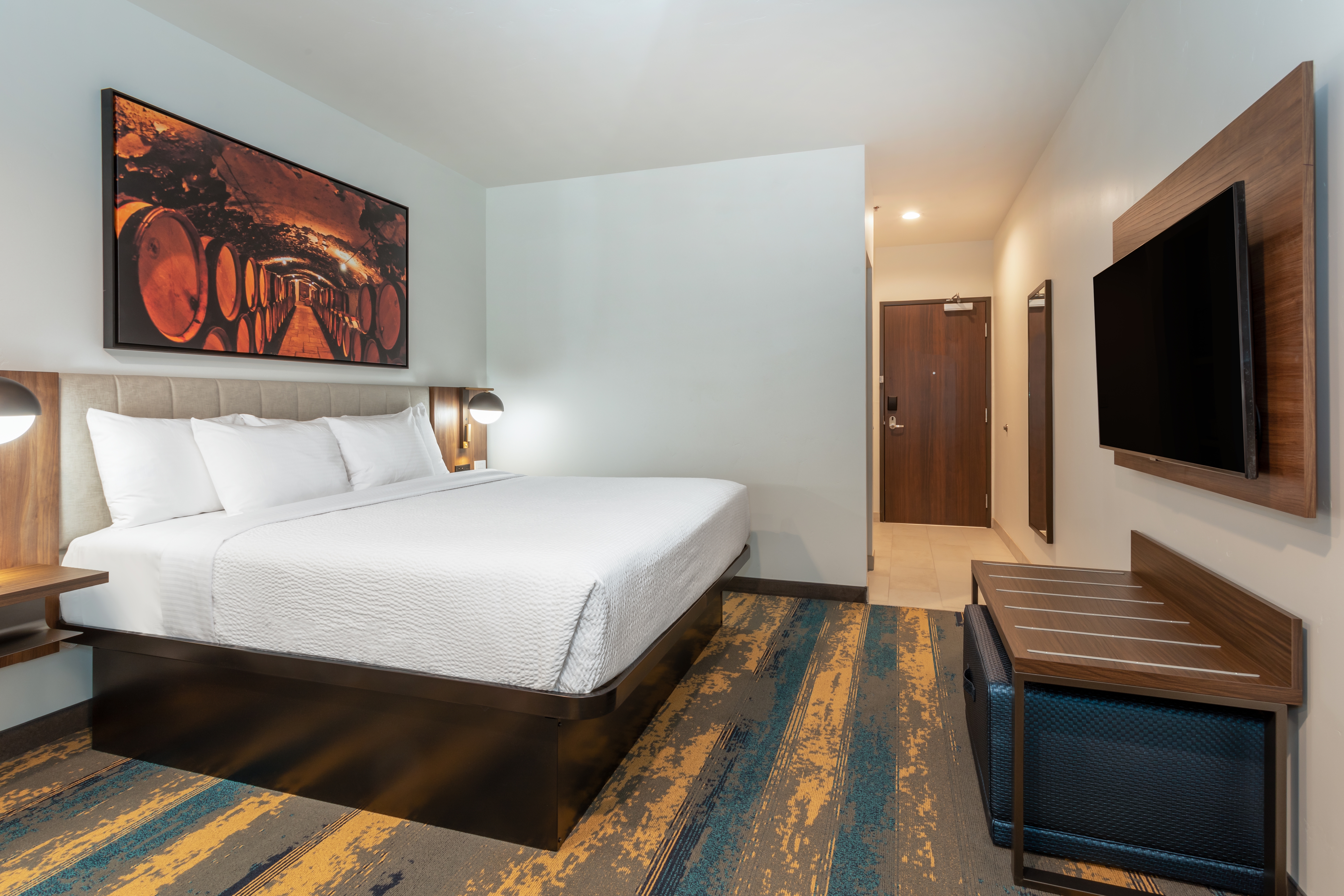 Guest room at the La Quinta Inn & Suites by Wyndham Galt Lodi North in Galt, California