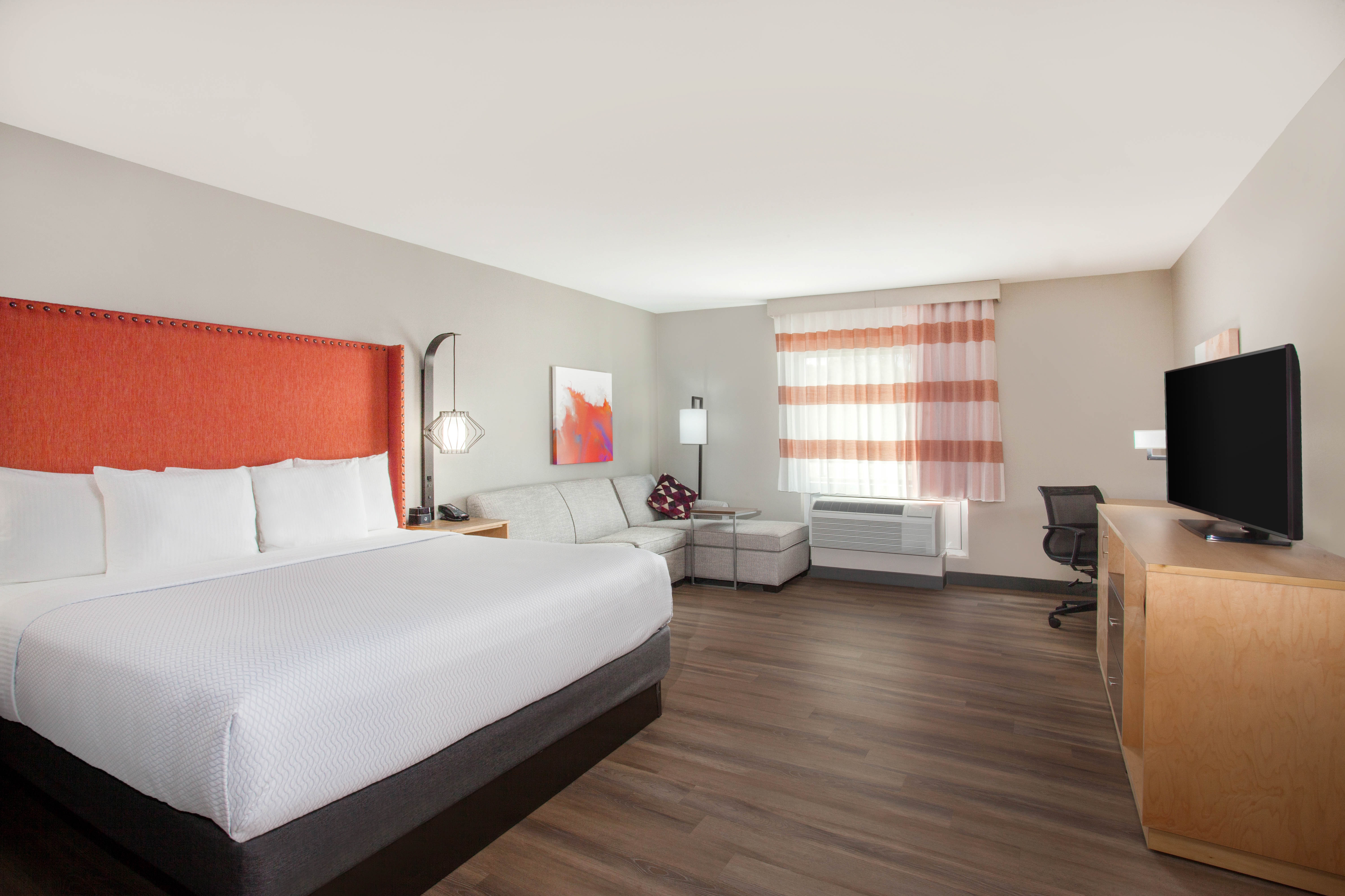 Guest room at the La Quinta Inn & Suites by Wyndham Madera in Madera, California