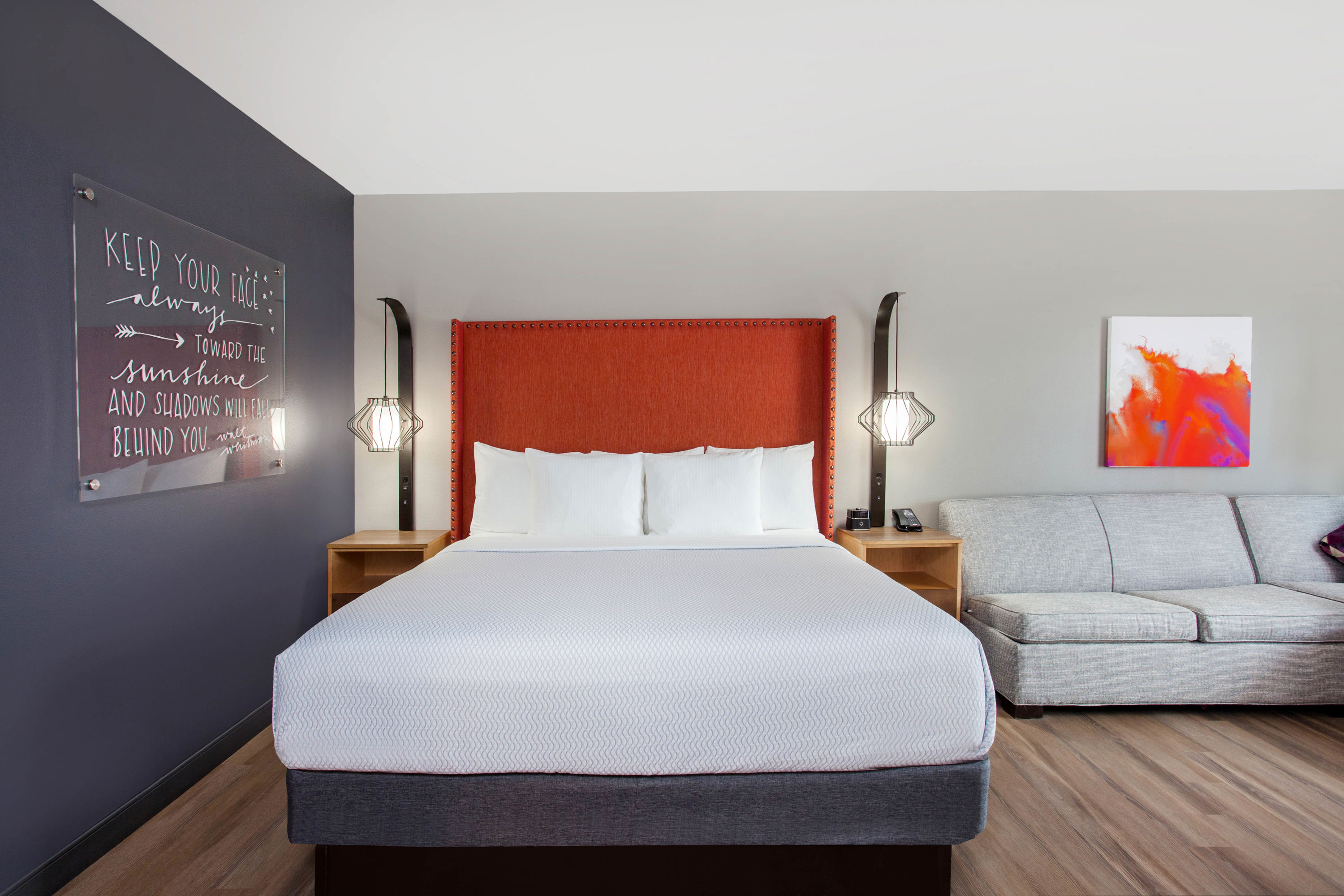 Guest room at the La Quinta Inn & Suites by Wyndham Madera in Madera, California