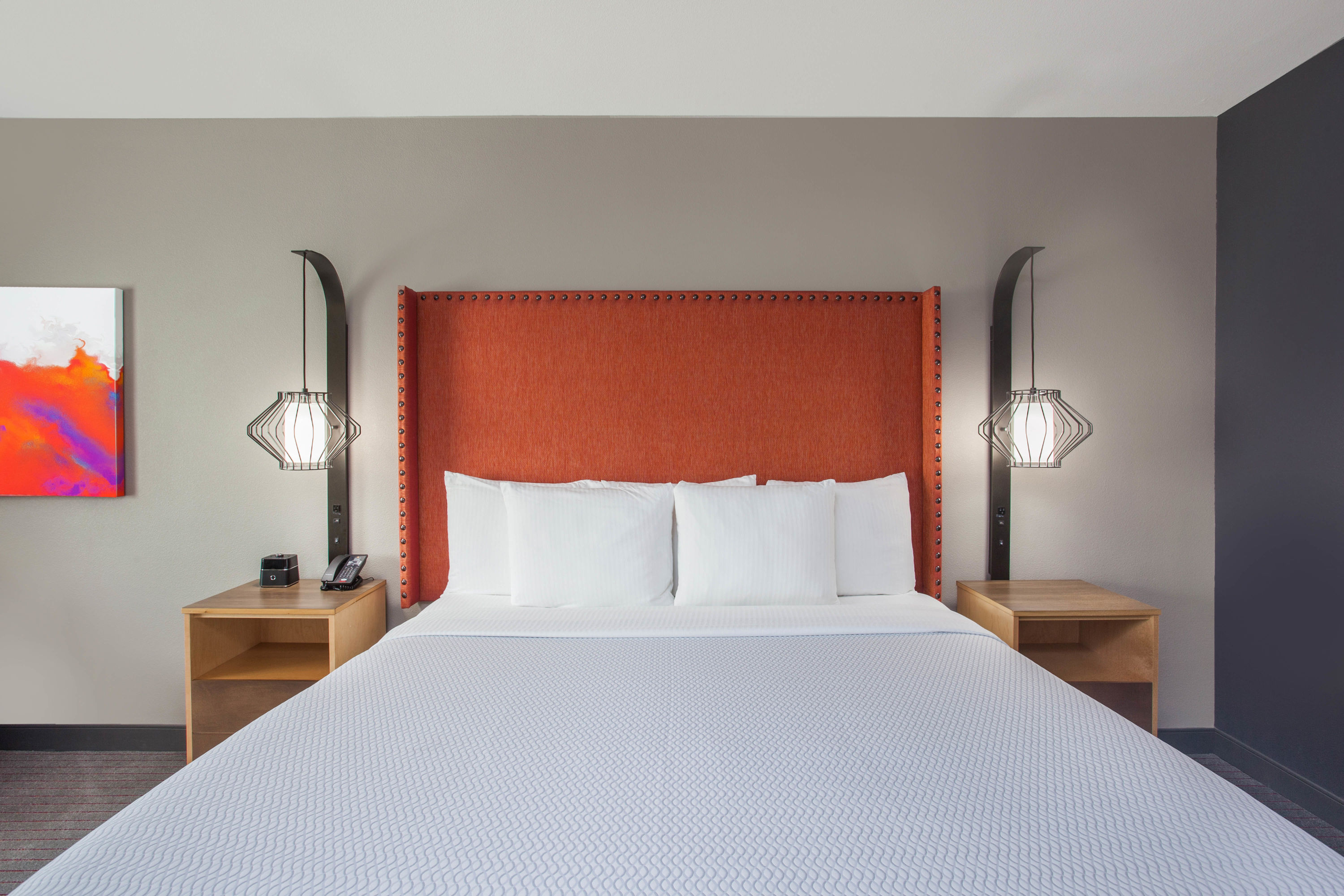 Guest room at the La Quinta Inn & Suites by Wyndham Madera in Madera, California