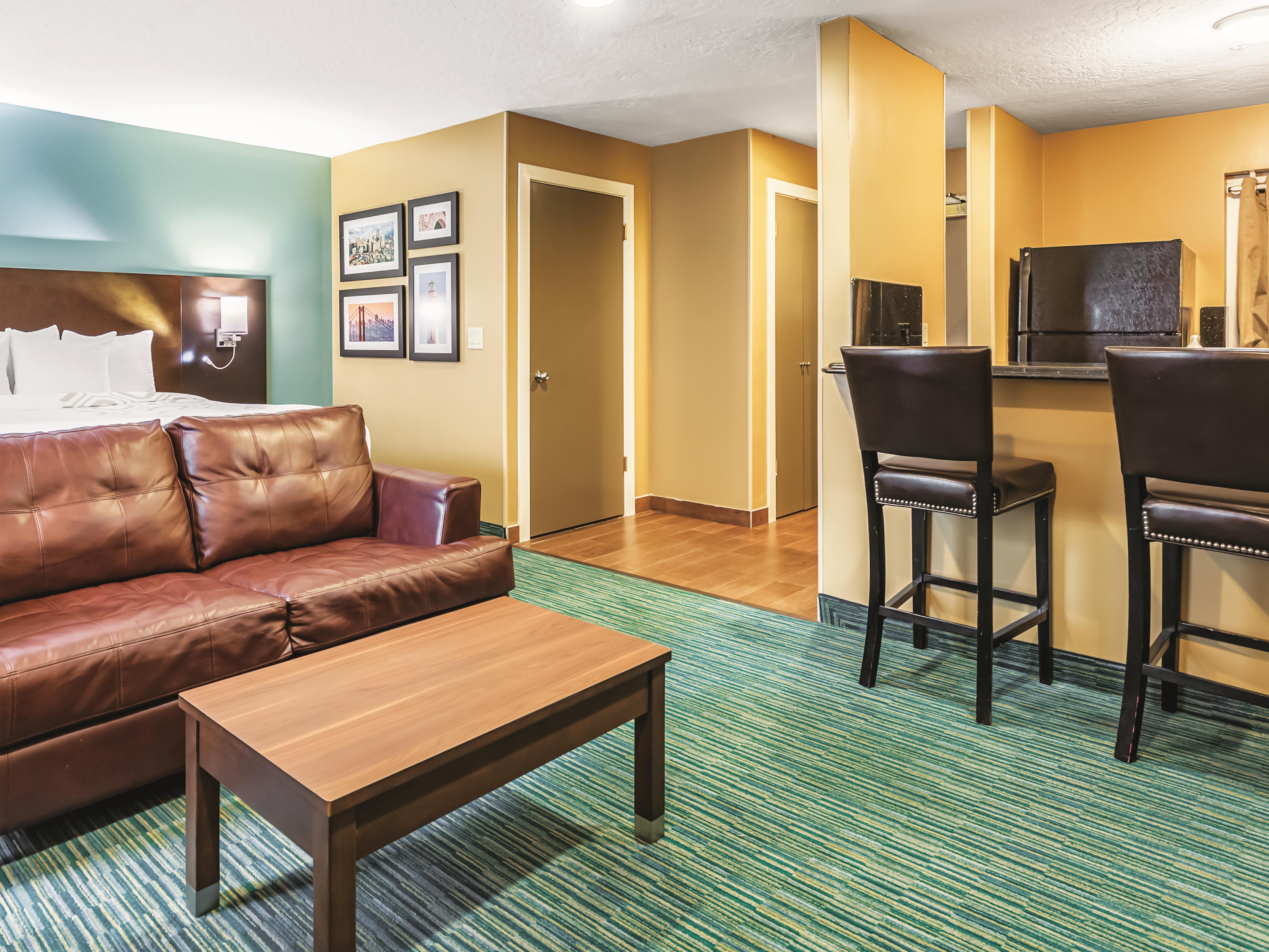 Guest room at the La Quinta Inn & Suites by Wyndham San Francisco Airport West in Millbrae, California