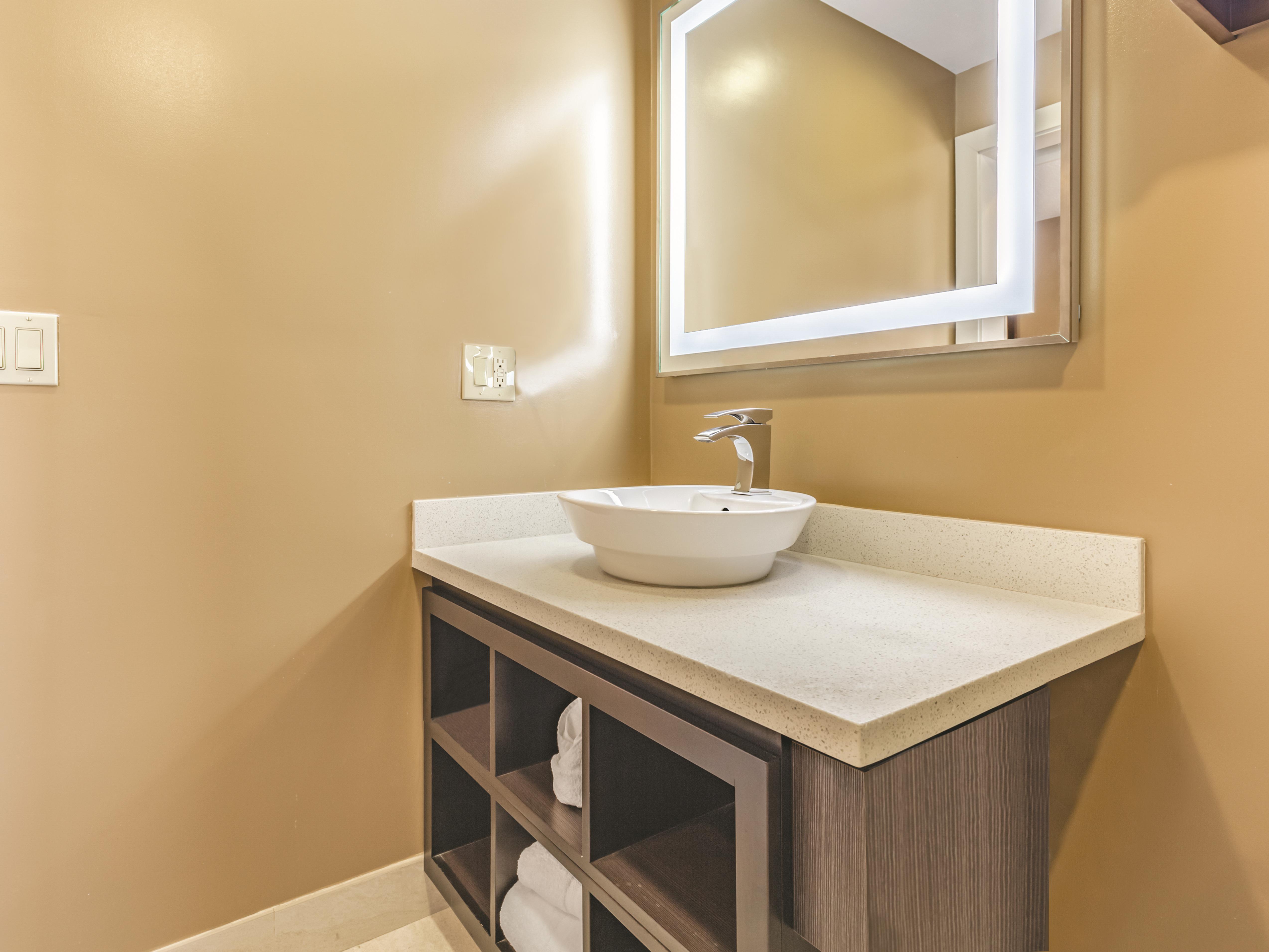 Guest room at the La Quinta Inn & Suites by Wyndham San Francisco Airport West in Millbrae, California