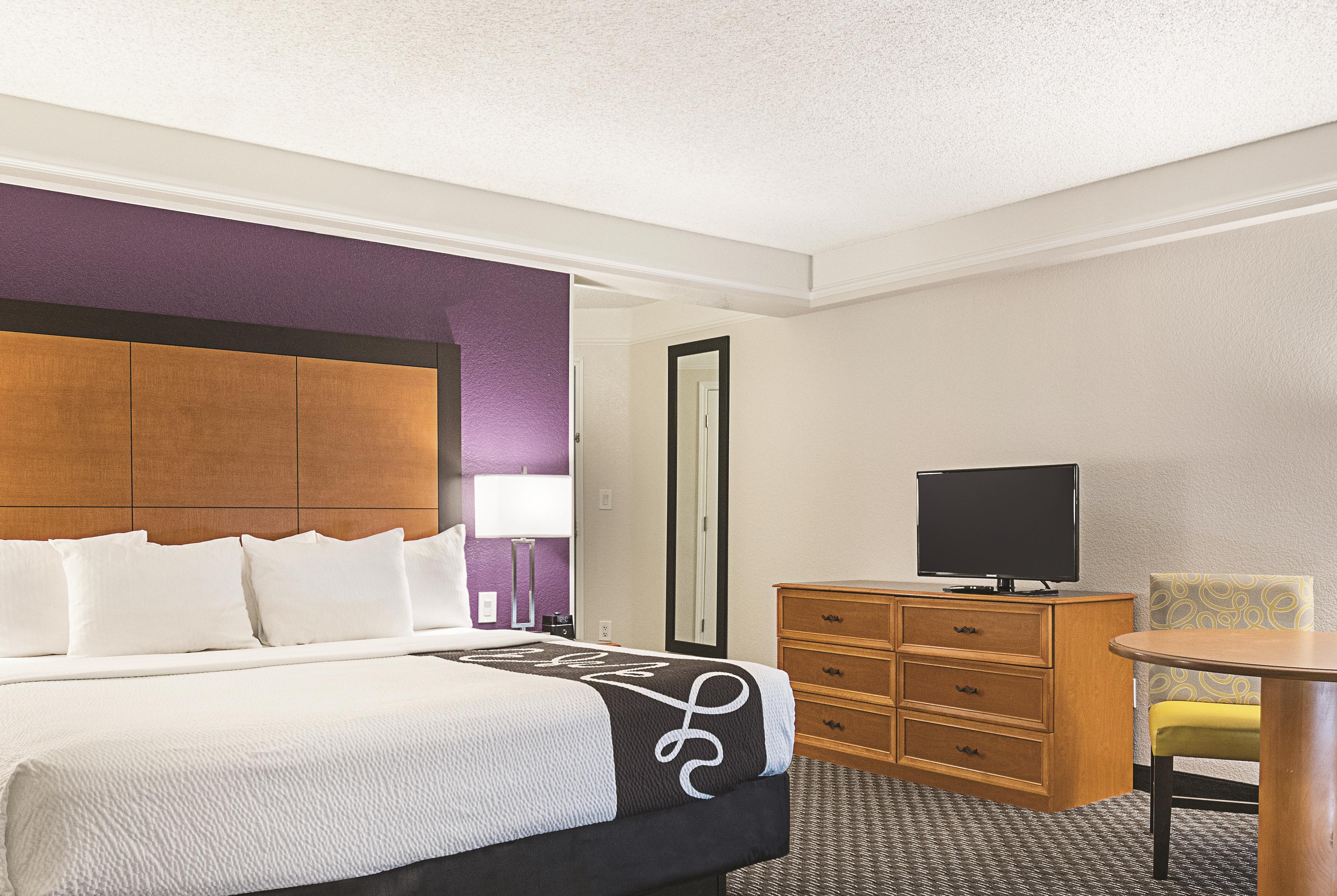 Guest room at the La Quinta Inn & Suites by Wyndham Ontario Airport in Ontario, California