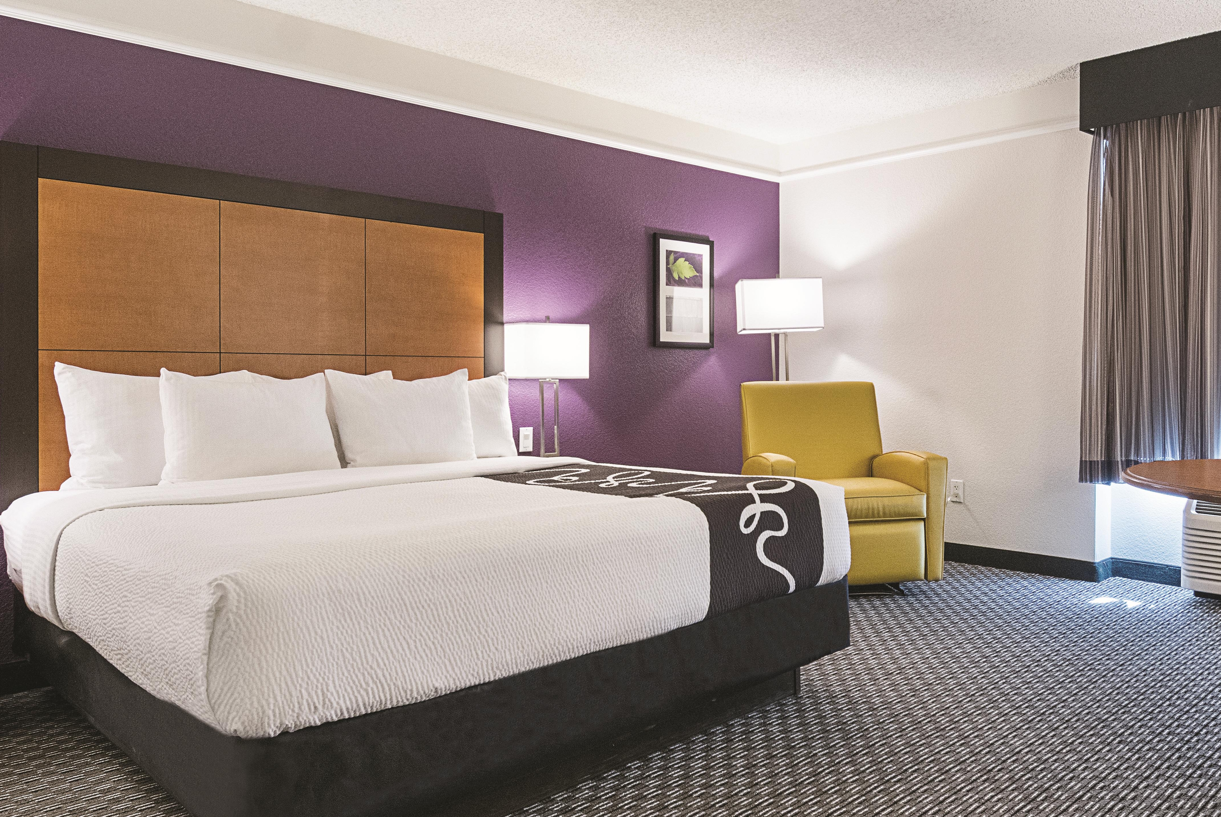 Guest room at the La Quinta Inn & Suites by Wyndham Ontario Airport in Ontario, California