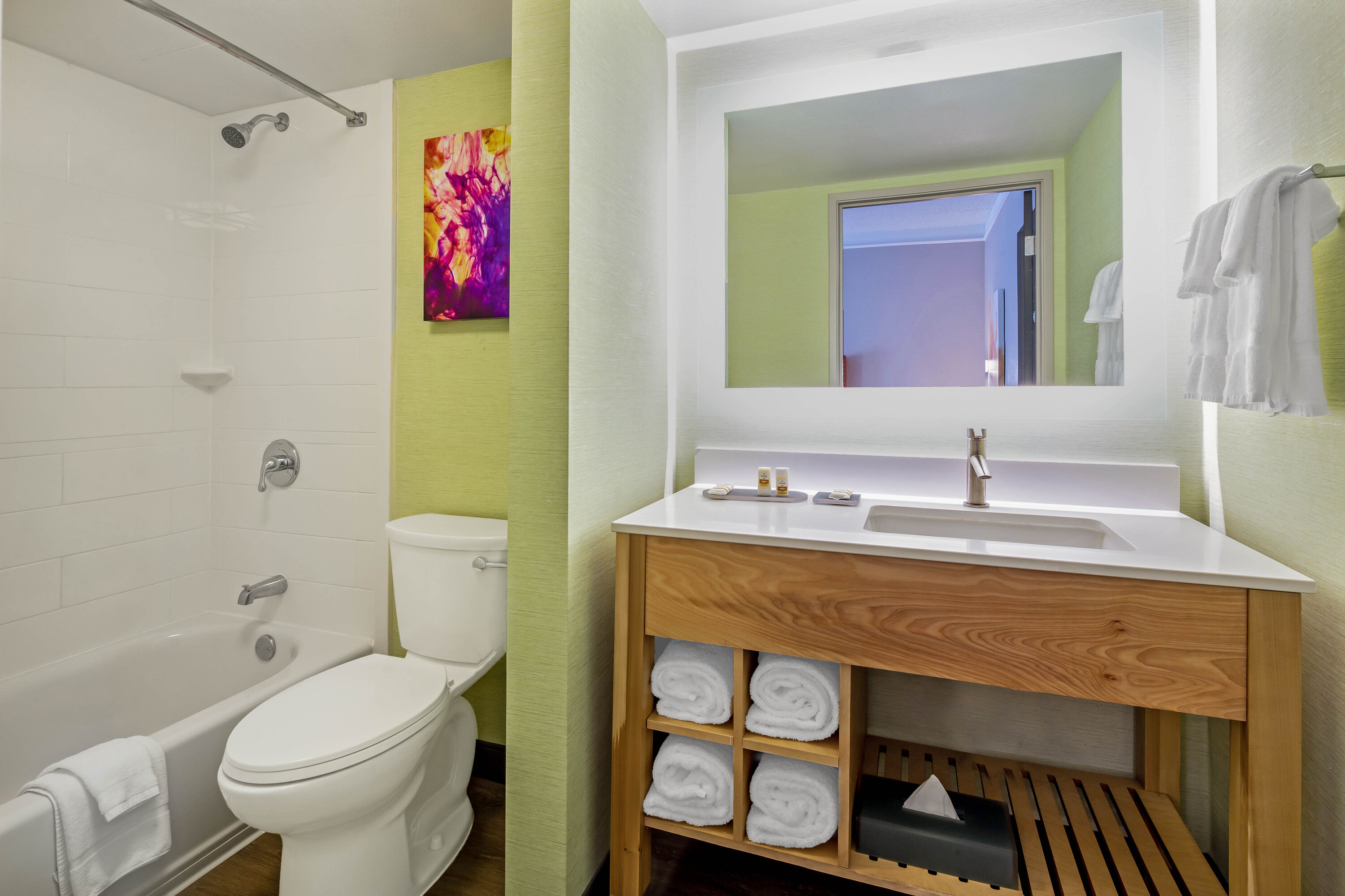 Guest room bath at the La Quinta Inn & Suites by Wyndham San Francisco Airport N in S. San Francisco, California