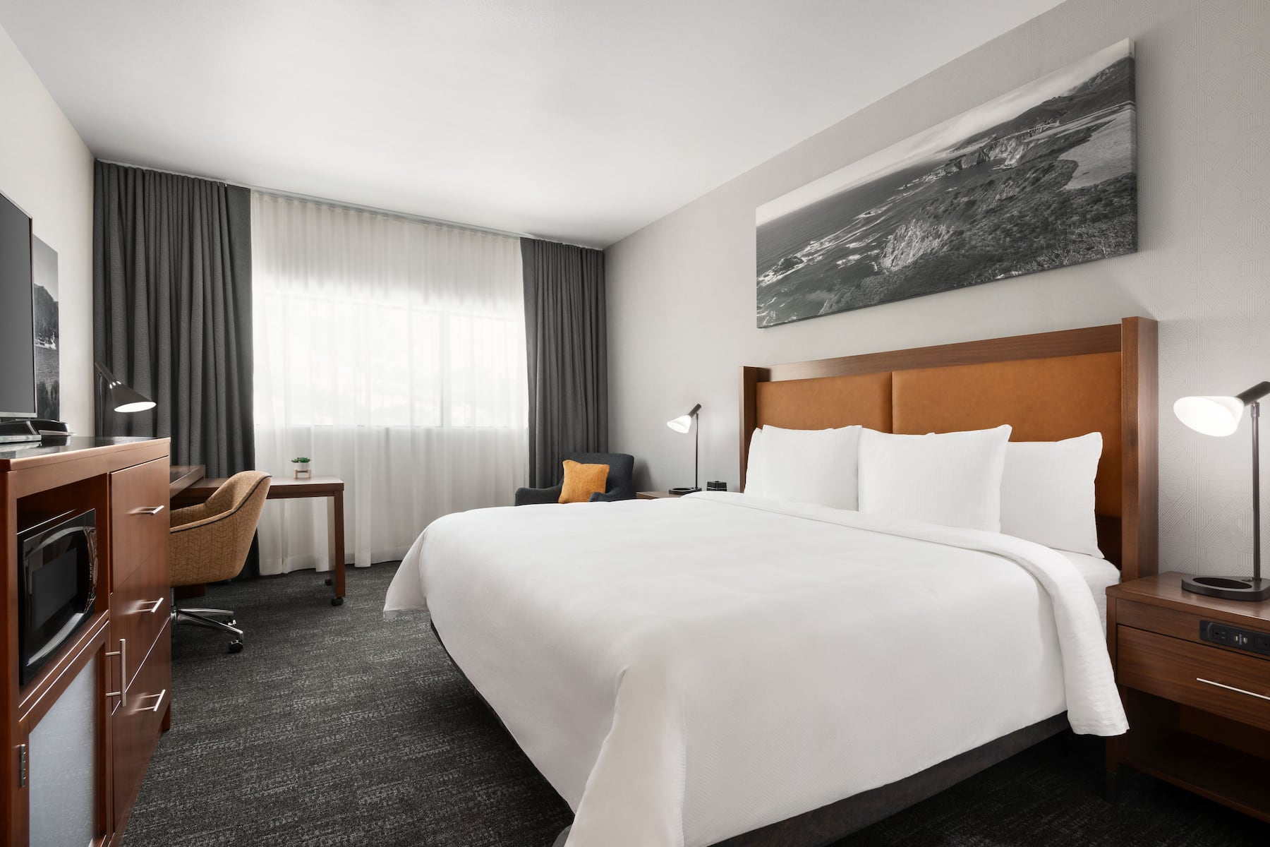 Guest room at the La Quinta Inn & Suites by Wyndham San Luis Obispo Downtown in San Luis Obispo, California