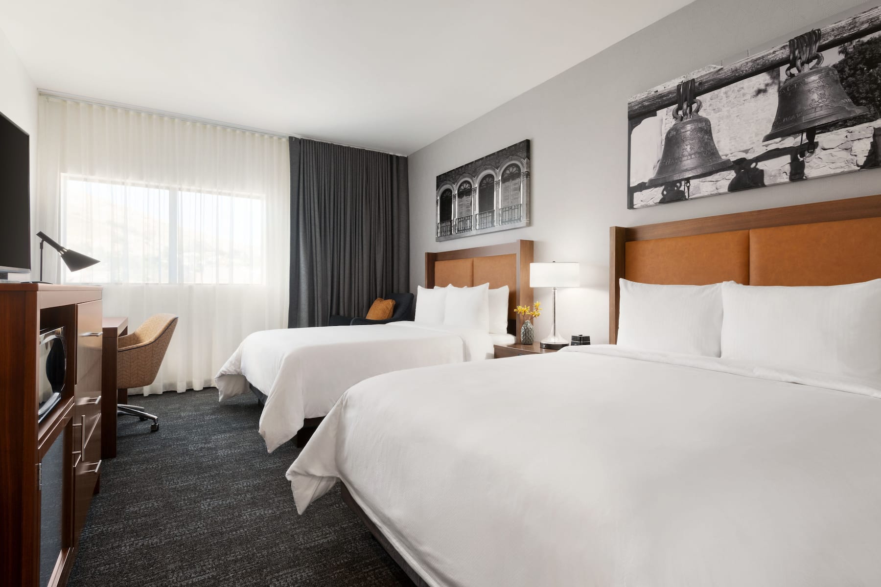 Guest room at the La Quinta Inn & Suites by Wyndham San Luis Obispo Downtown in San Luis Obispo, California