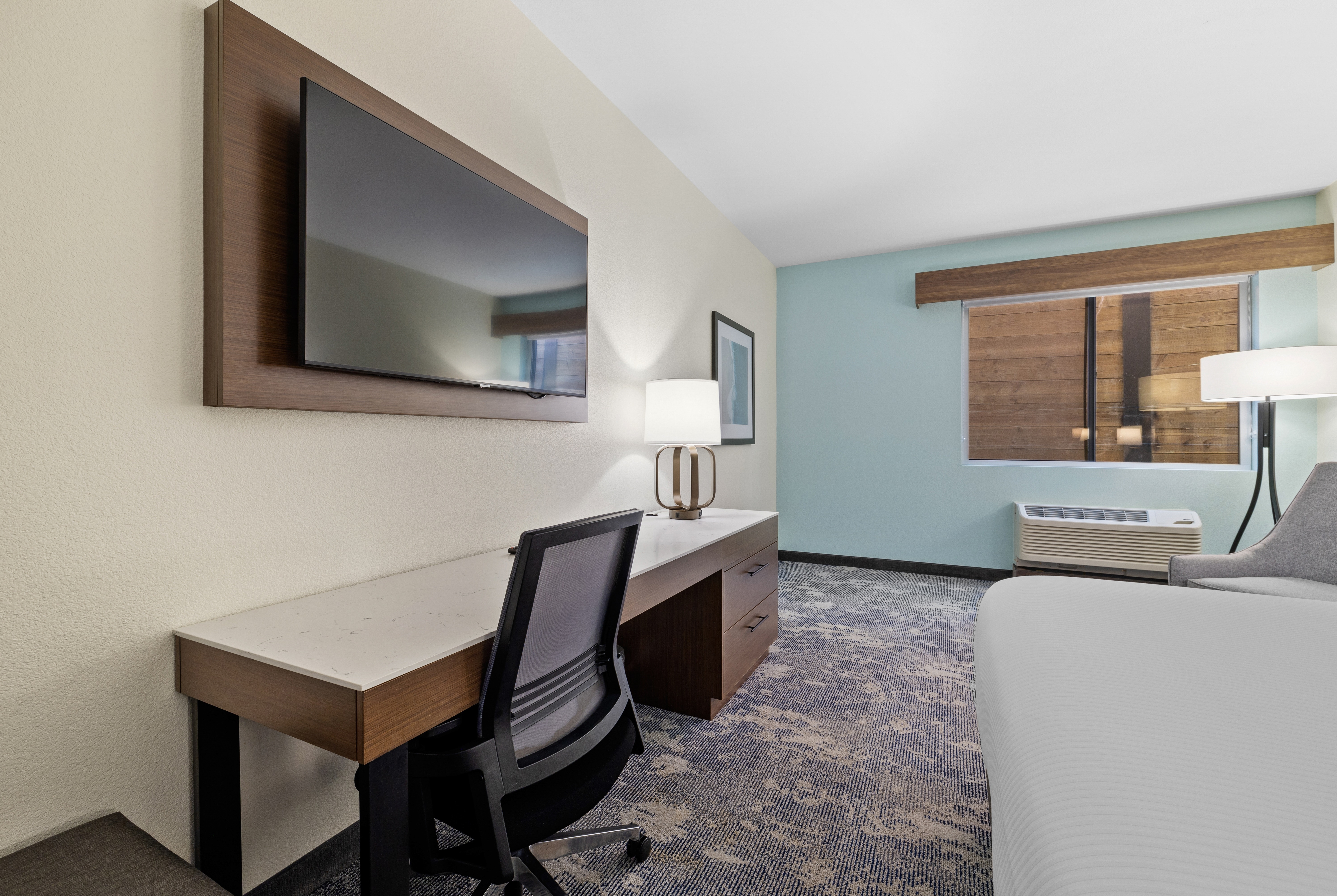 Guest room at the La Quinta Inn & Suites by Wyndham Santa Cruz in Santa Cruz, California