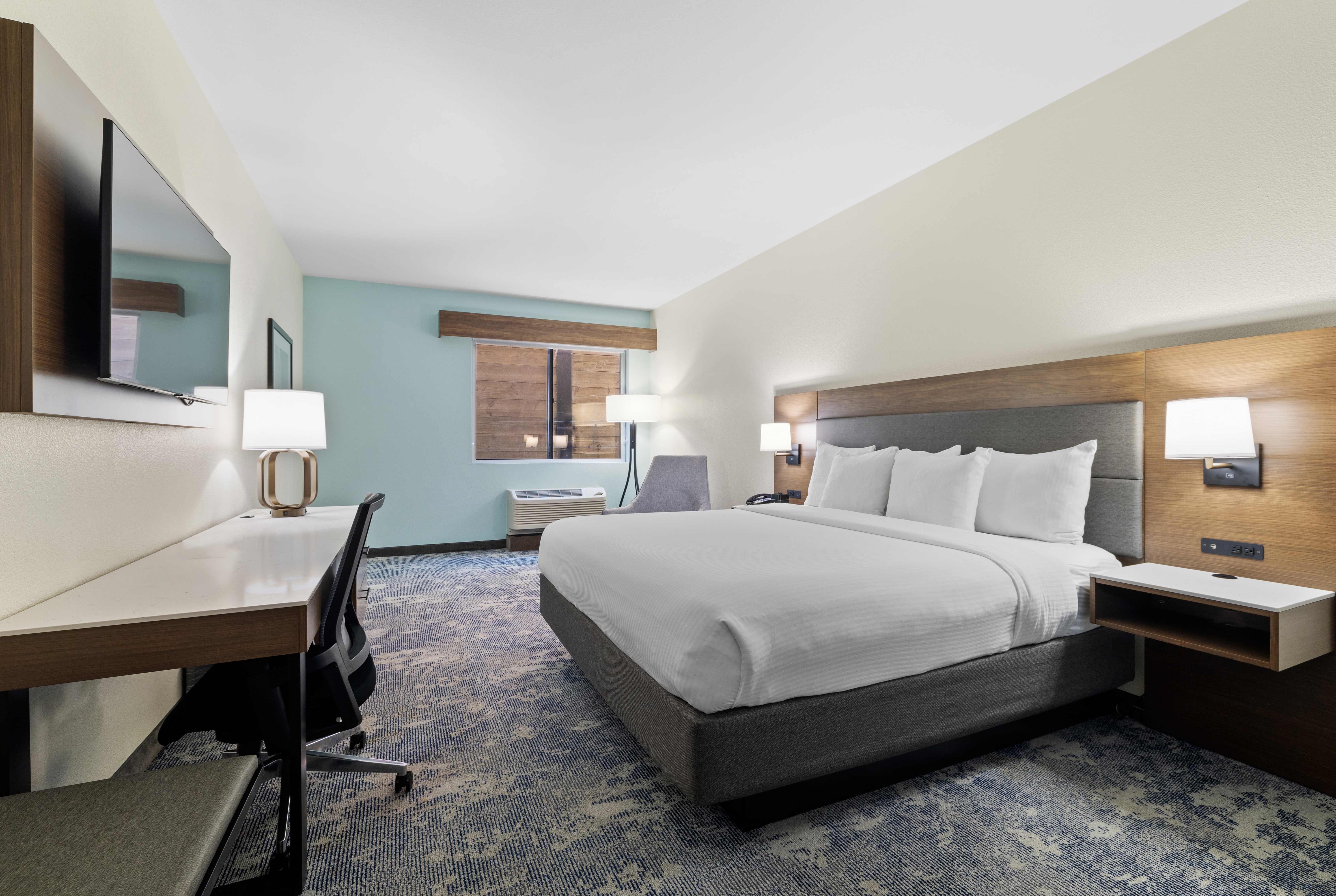 Guest room at the La Quinta Inn & Suites by Wyndham Santa Cruz in Santa Cruz, California