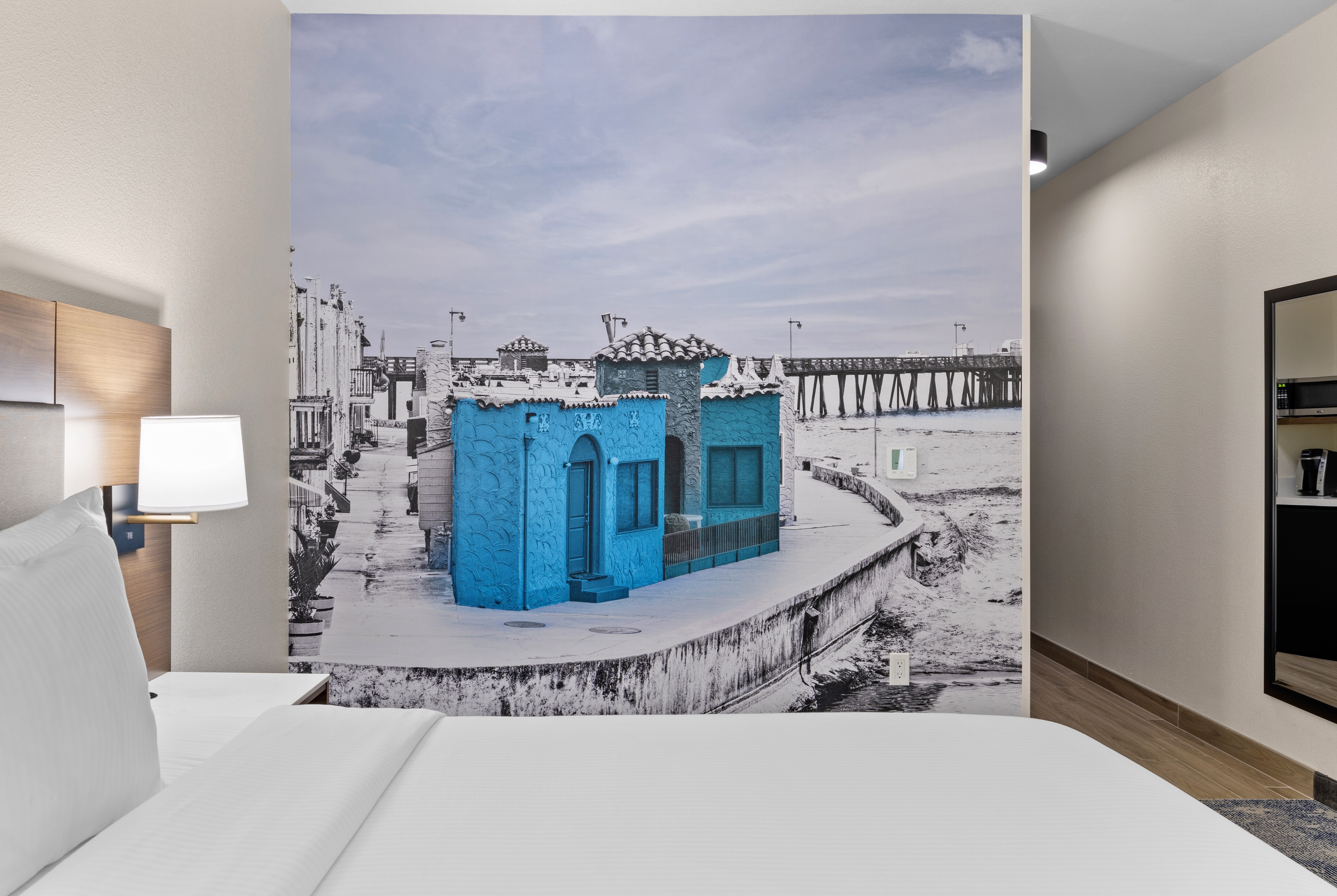 Guest room at the La Quinta Inn & Suites by Wyndham Santa Cruz in Santa Cruz, California