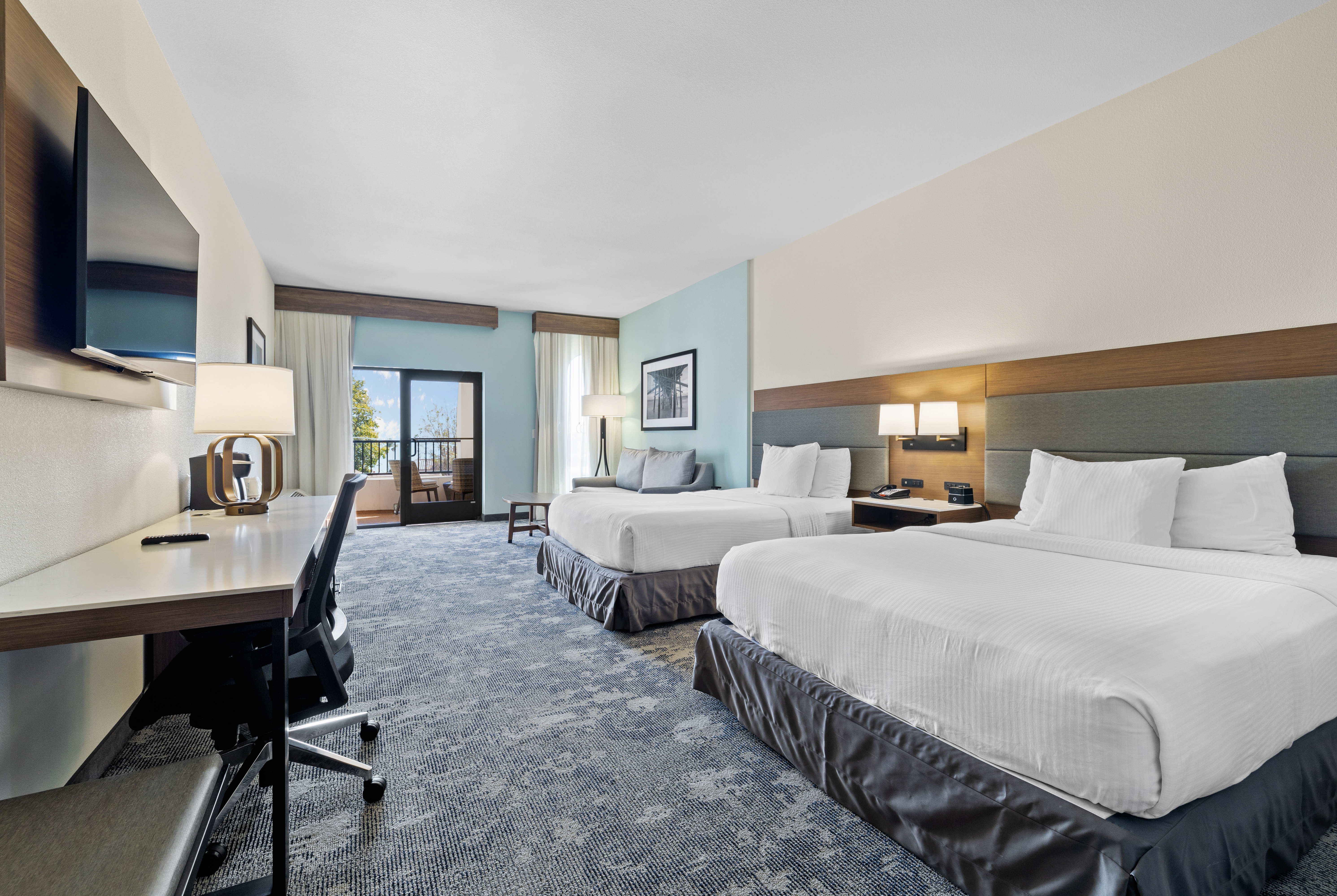 Guest room at the La Quinta Inn & Suites by Wyndham Santa Cruz in Santa Cruz, California