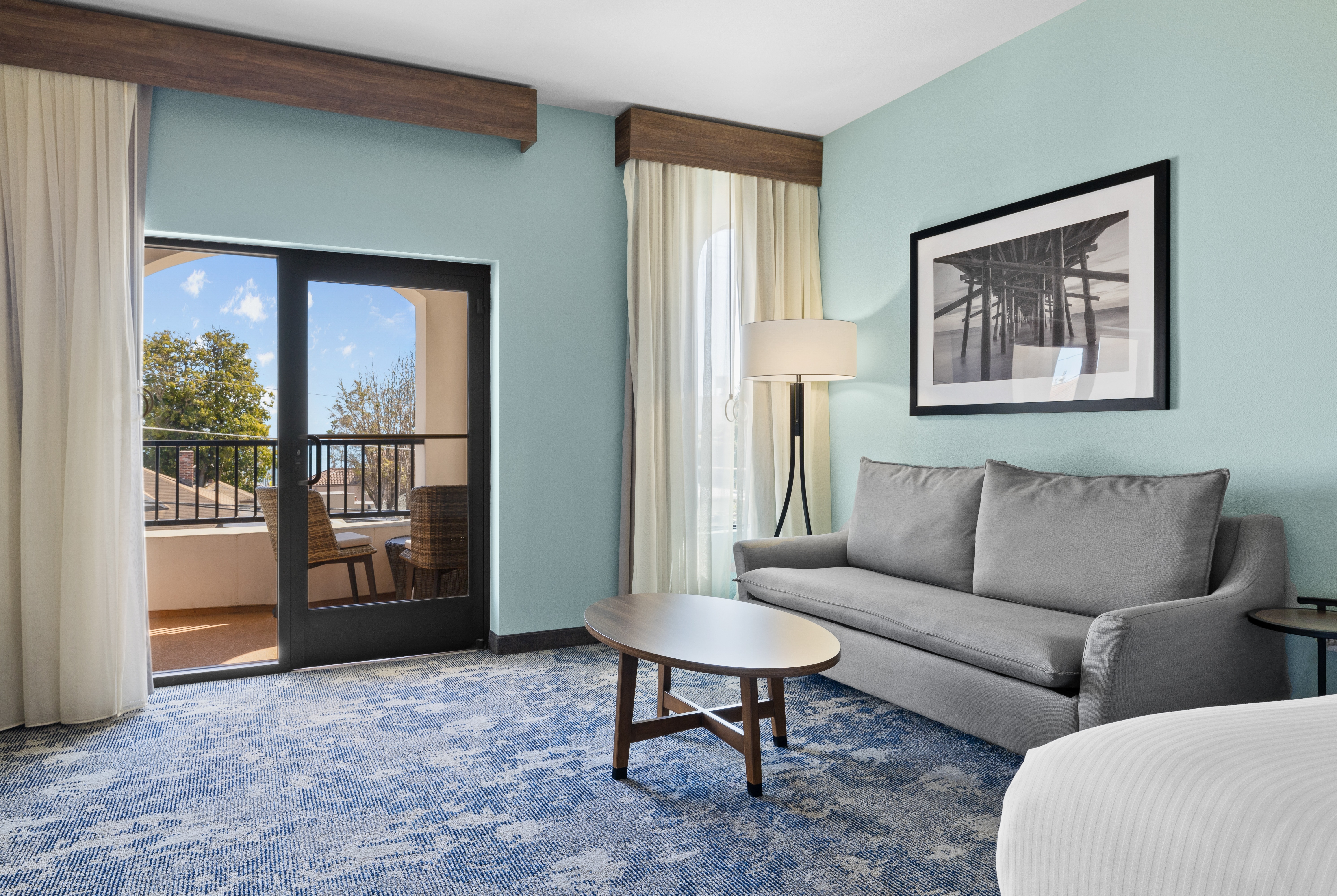 Guest room at the La Quinta Inn & Suites by Wyndham Santa Cruz in Santa Cruz, California