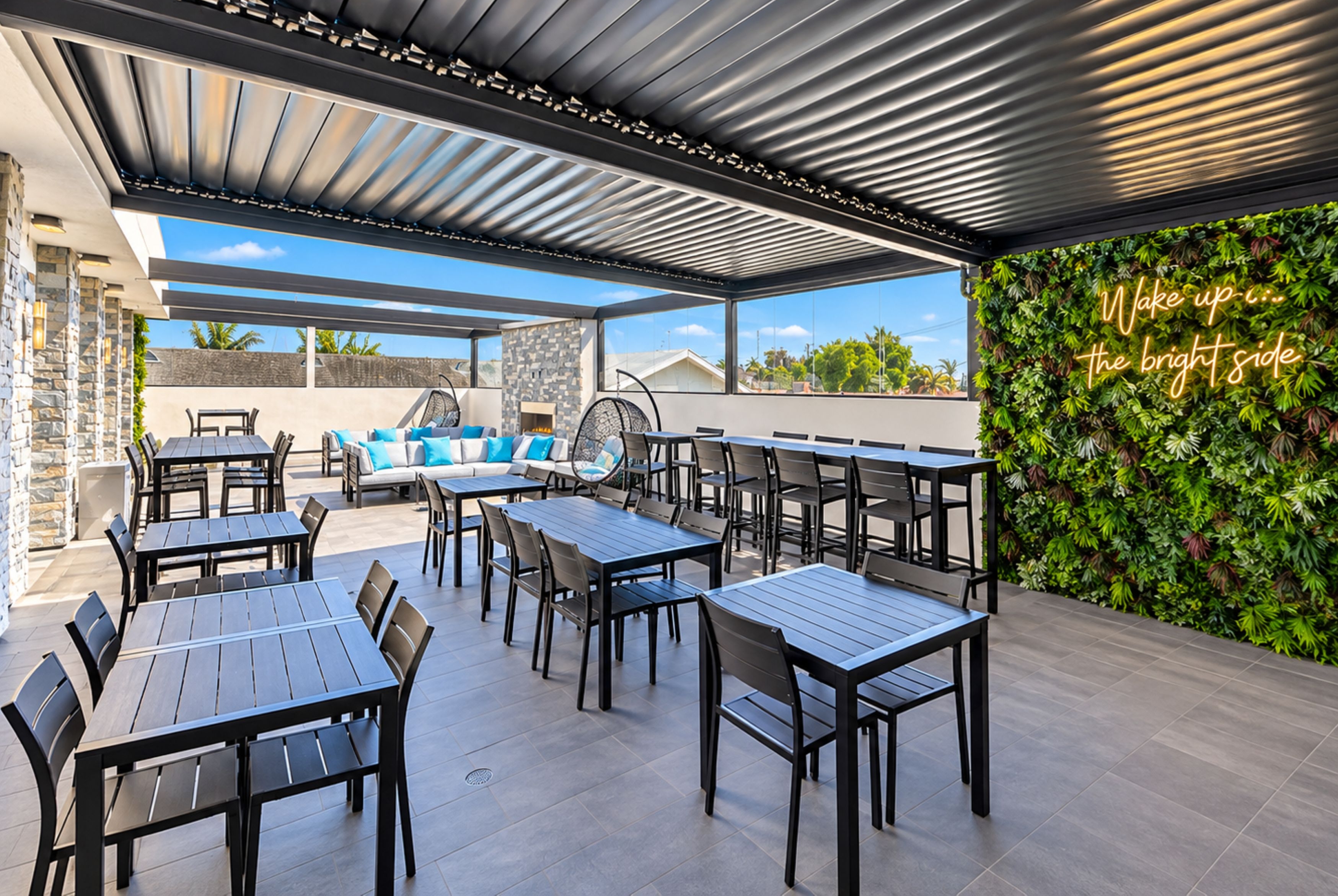 La Quinta Inn and Suites by Wyndham Torrance Redondo Beach restaurant breakfast area with seating in Torrance, California