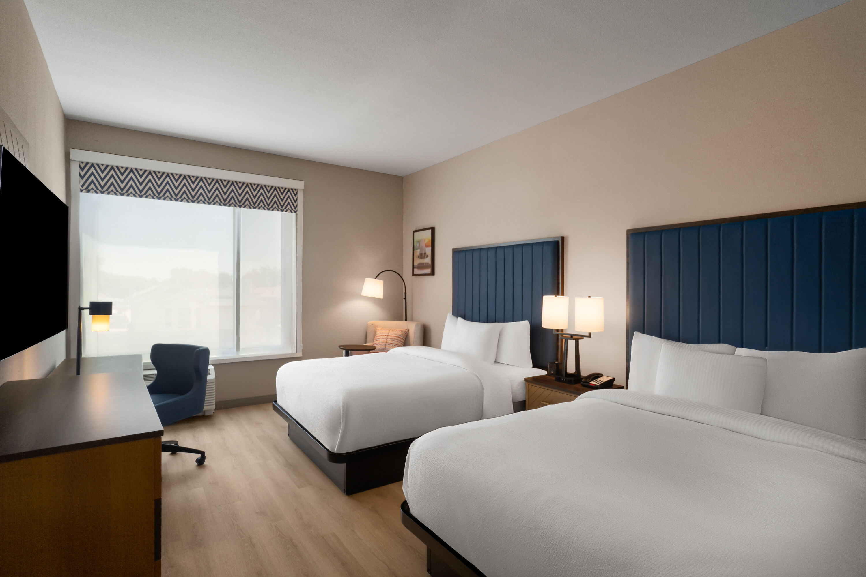 Guest room at the La Quinta Inn & Suites by Wyndham Tracy in Tracy, California