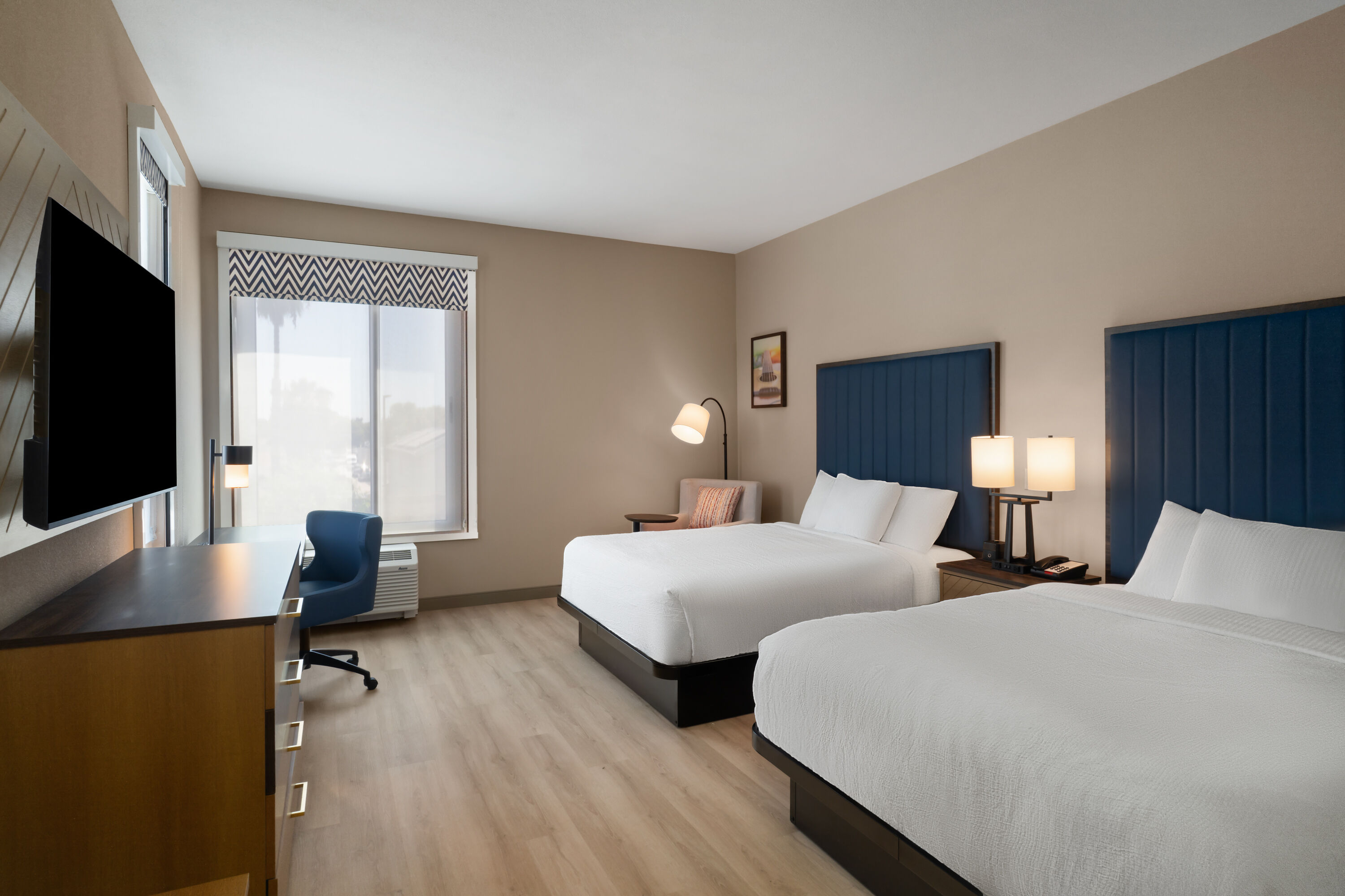 Guest room at the La Quinta Inn & Suites by Wyndham Tracy in Tracy, California