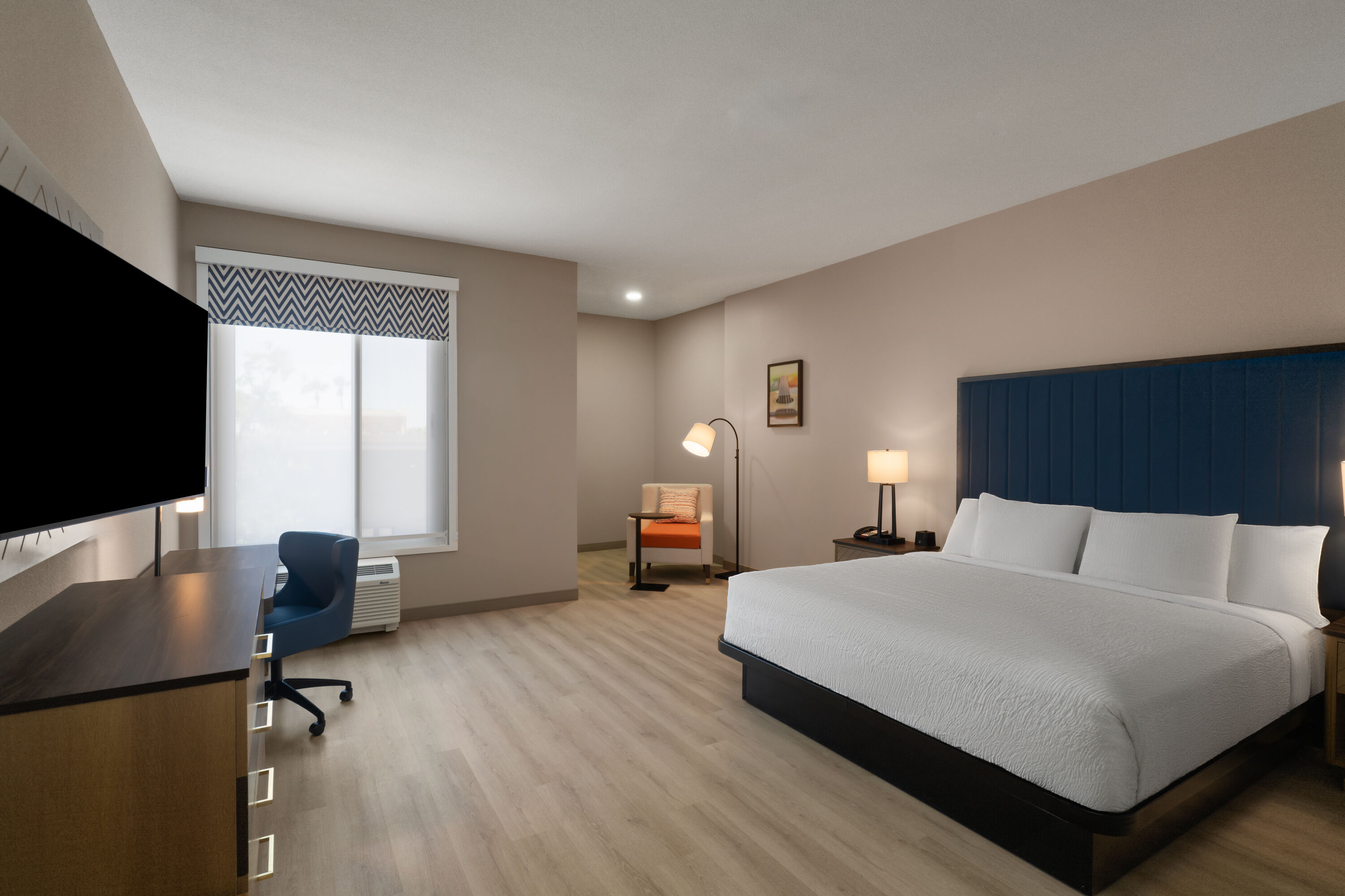 Guest room at the La Quinta Inn & Suites by Wyndham Tracy in Tracy, California
