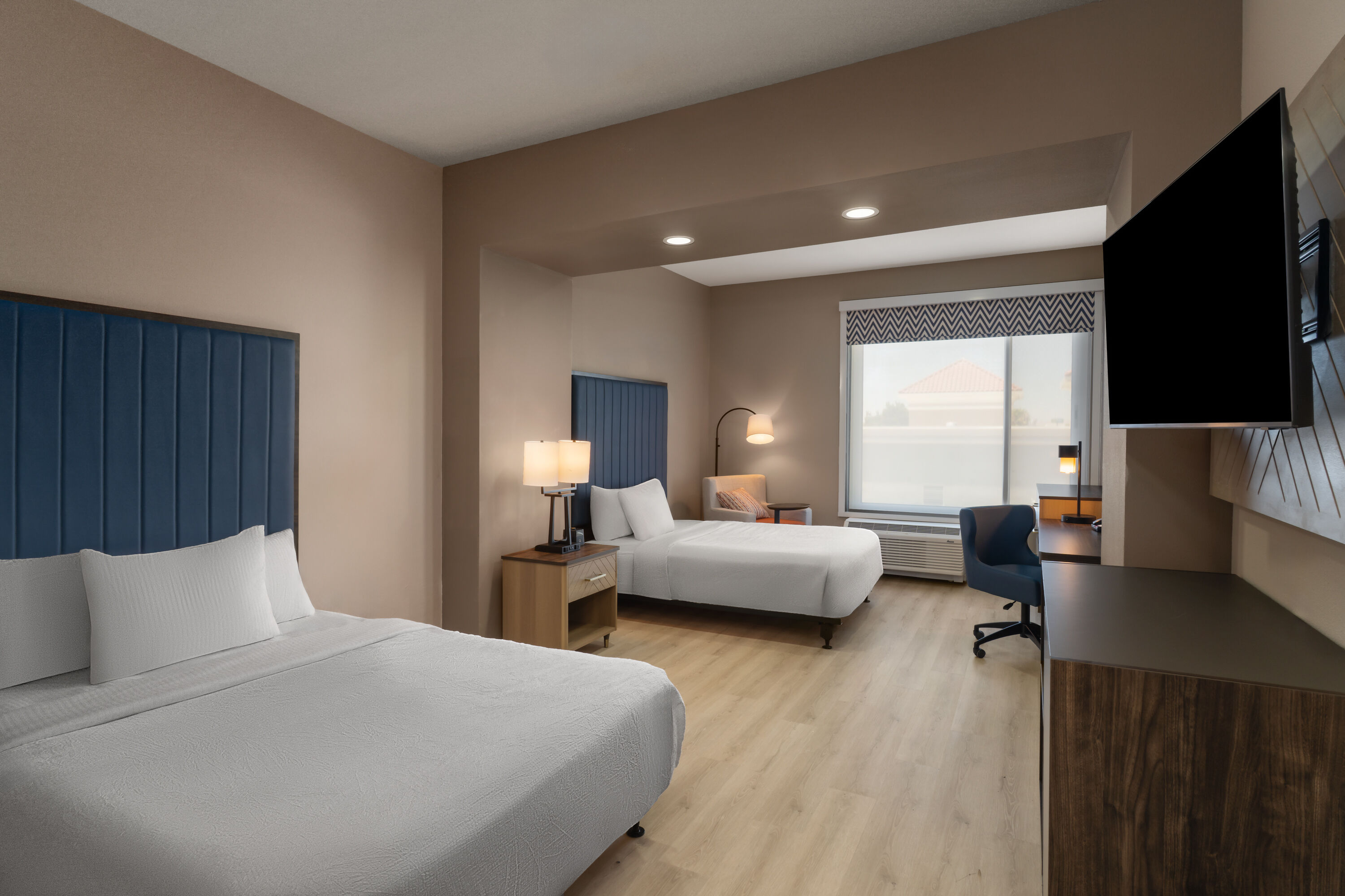 Guest room at the La Quinta Inn & Suites by Wyndham Tracy in Tracy, California