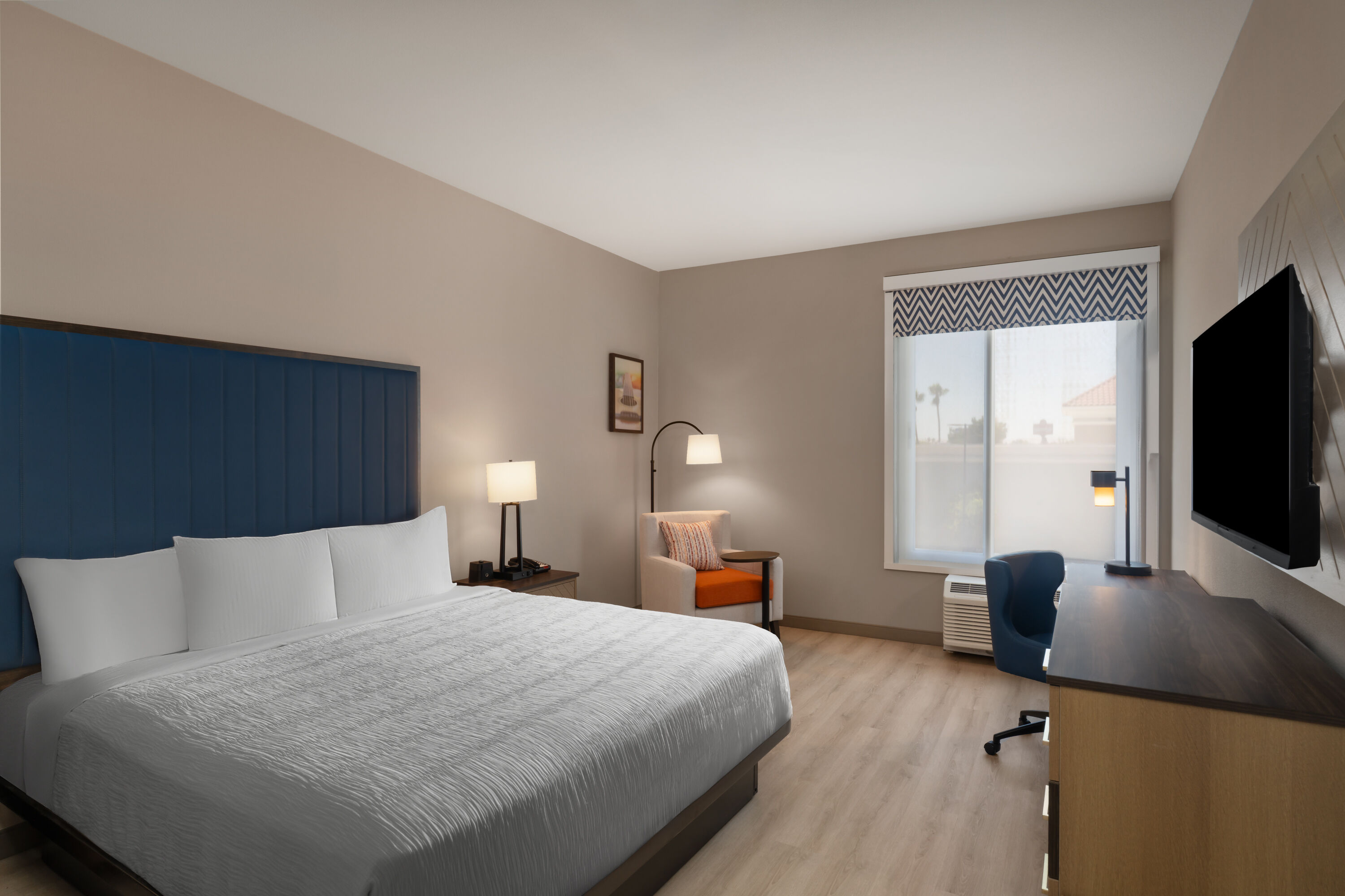 Guest room at the La Quinta Inn & Suites by Wyndham Tracy in Tracy, California