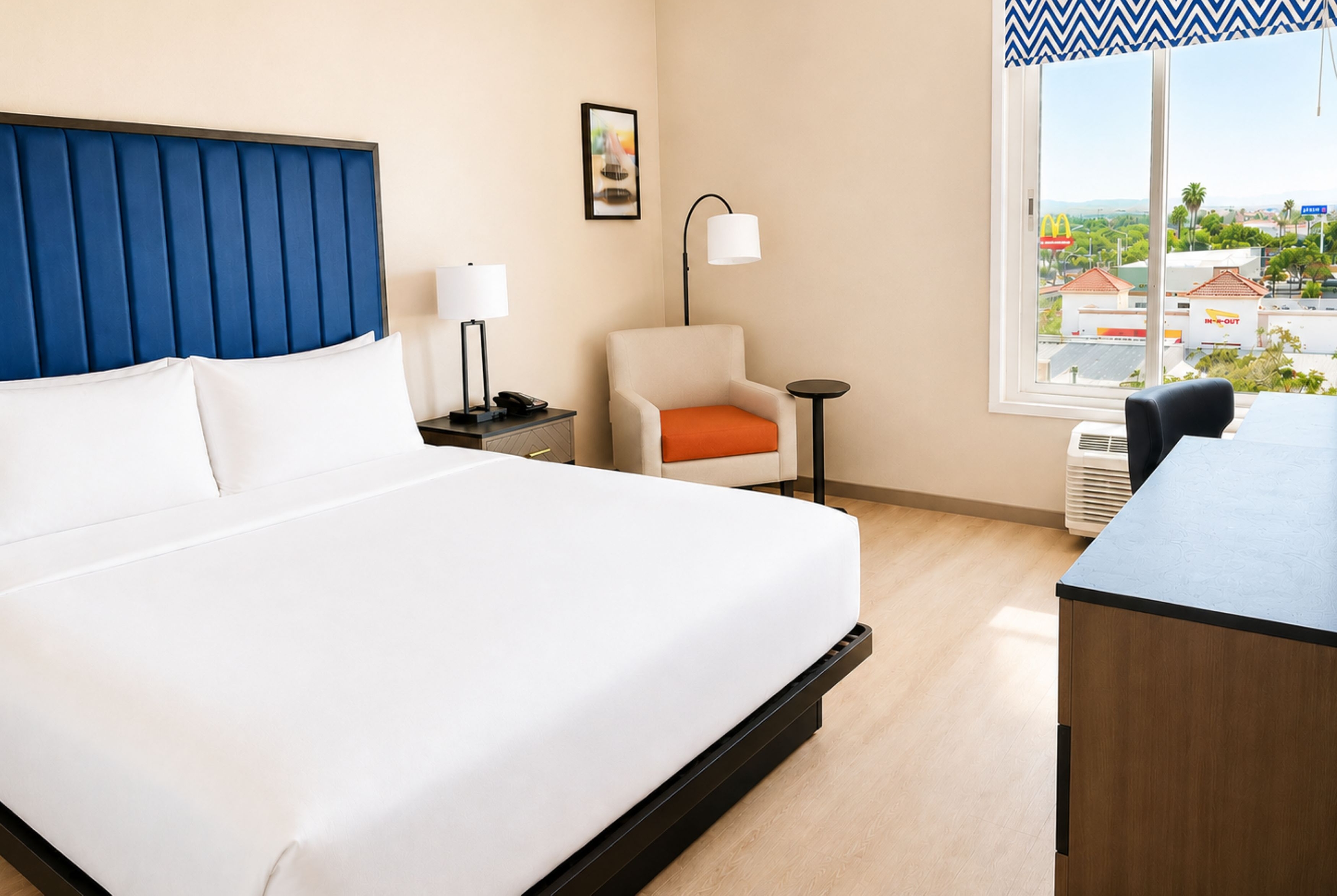 Guest room at the La Quinta Inn & Suites by Wyndham Tracy in Tracy, California